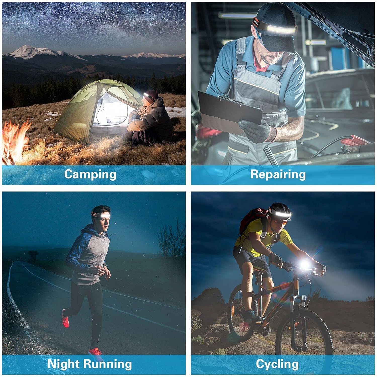 Cosoos Rechargeable LED Headlamp