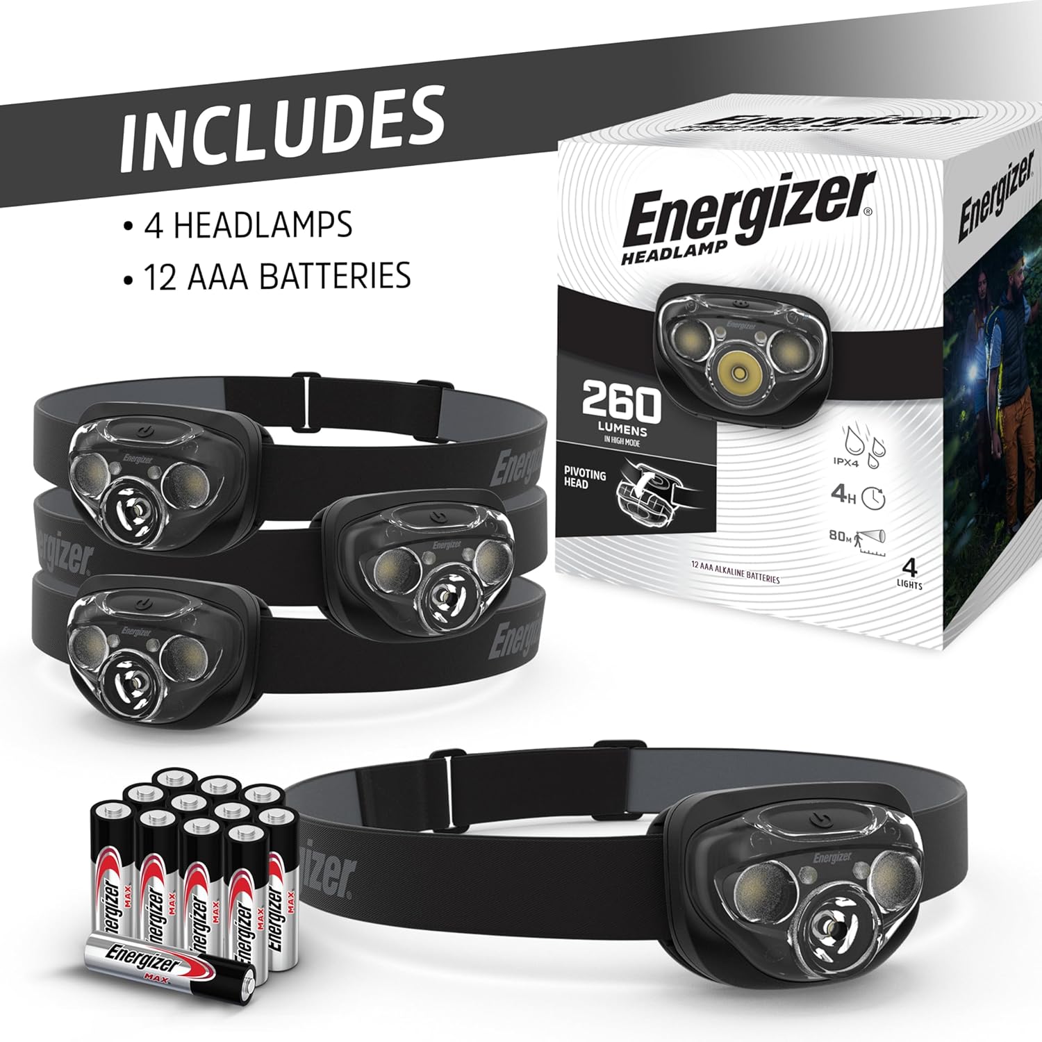 Energizer LED Headlamp PRO260 4-Pack