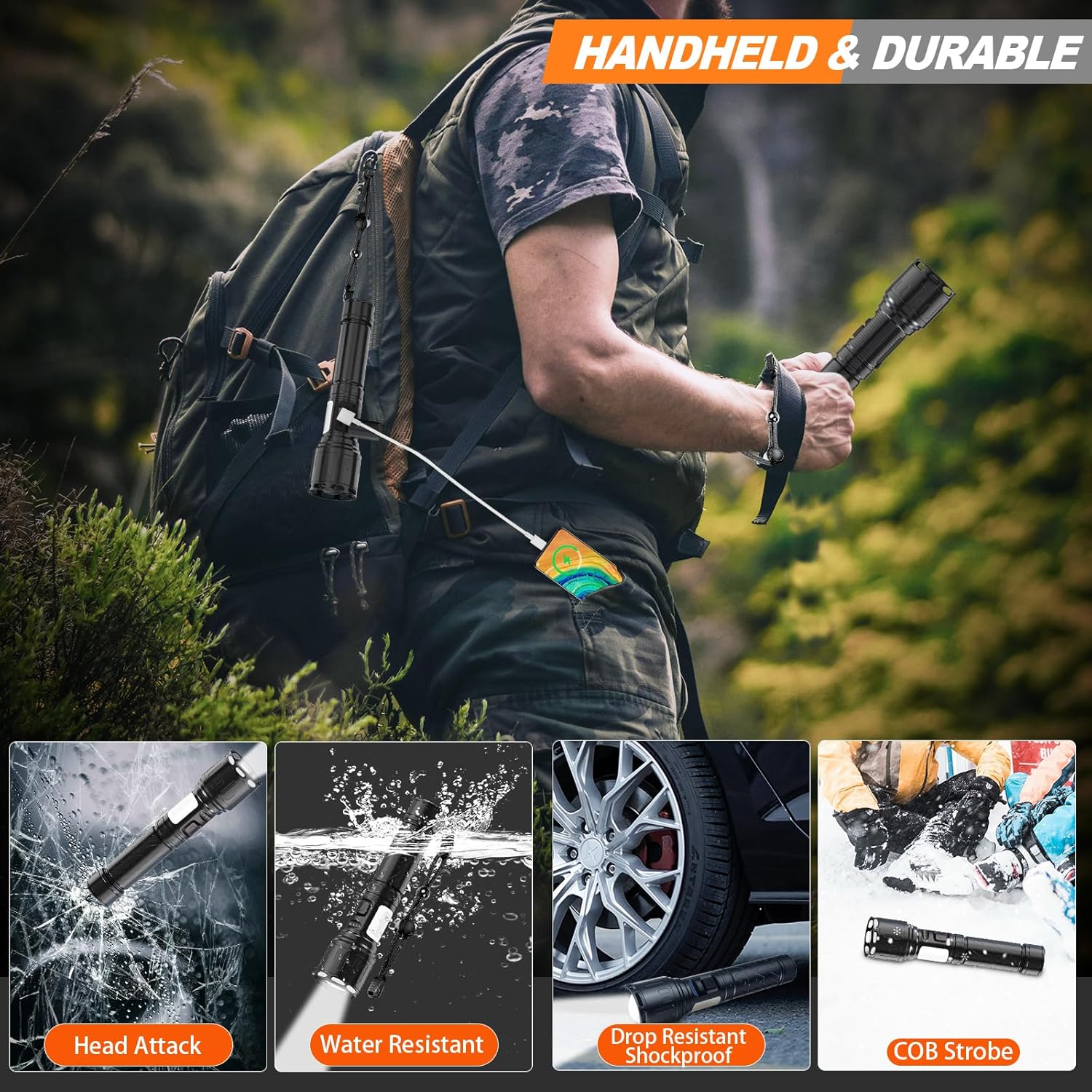 MOREVAC 100000LM Tactical Flashlight