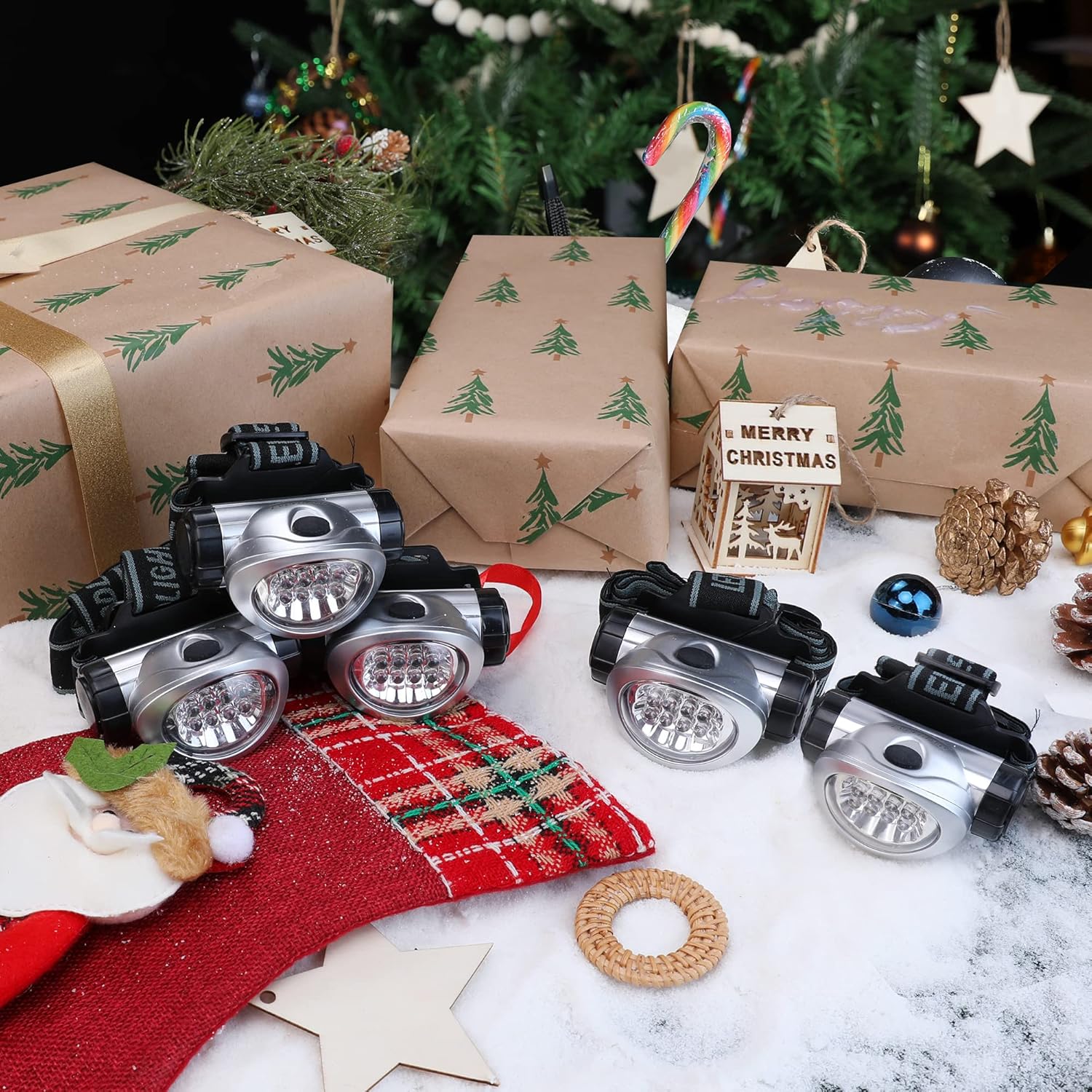5-Pack LED Headlamp - Bright Durable for Hiking Running Camping
