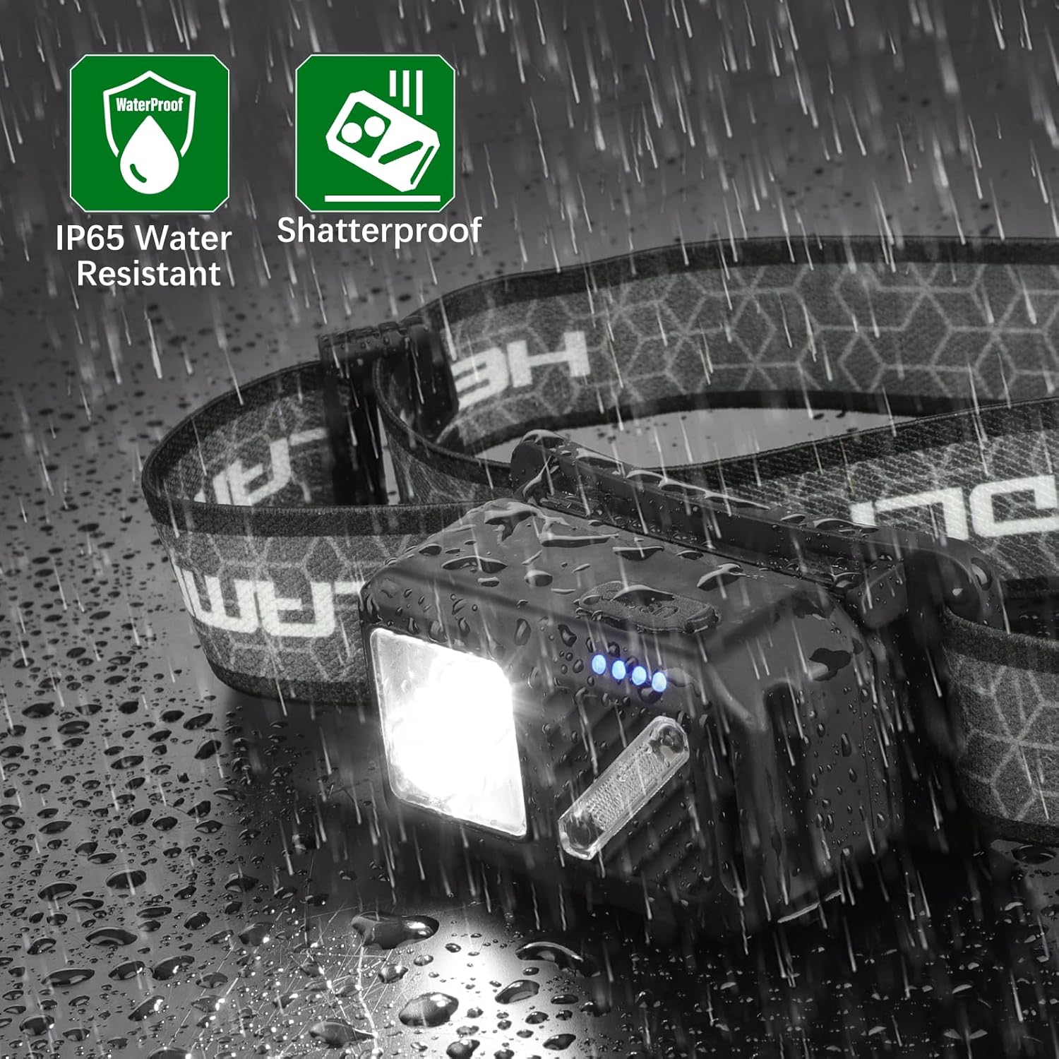 2-Piece Rechargeable LED Headlamp - 2500 Lumen 7 Modes Motion Sensor Waterproof
