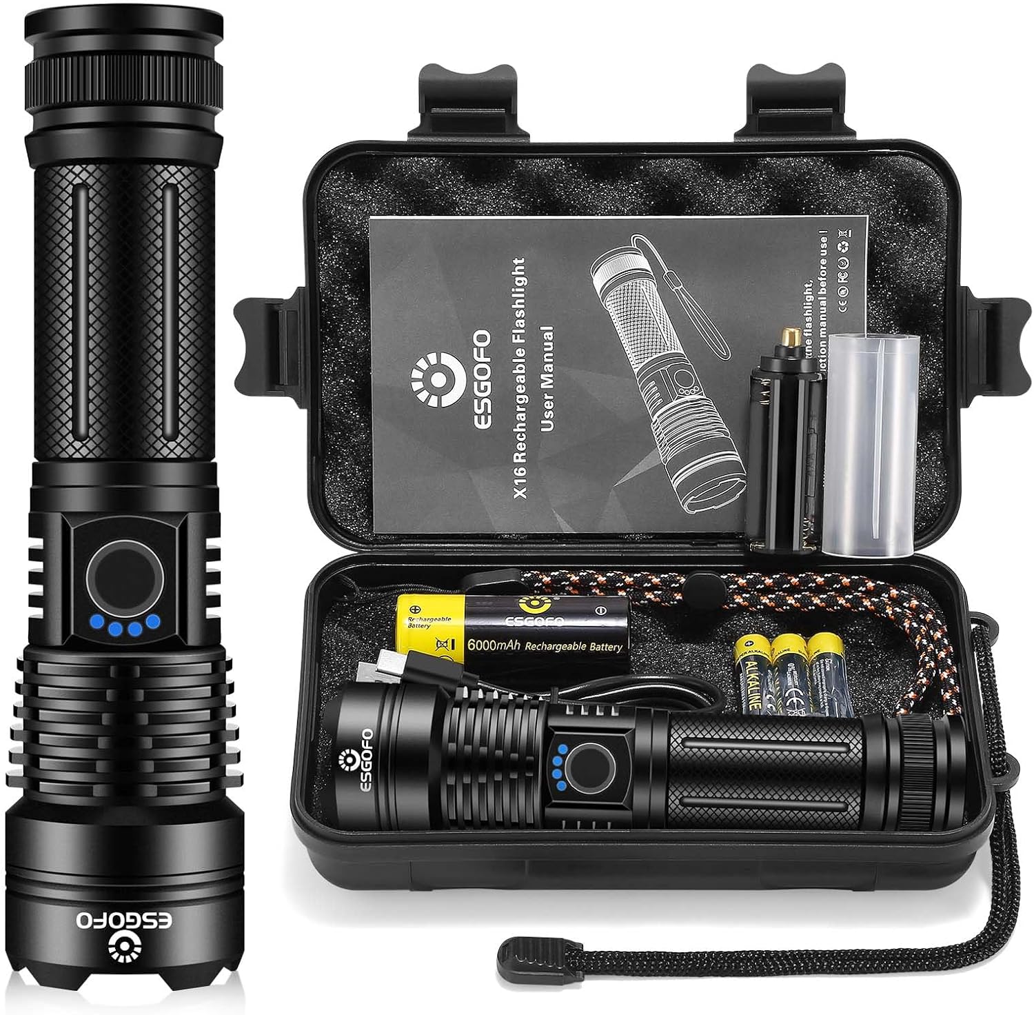 Esgofo Rechargeable LED Handheld Flashlight
