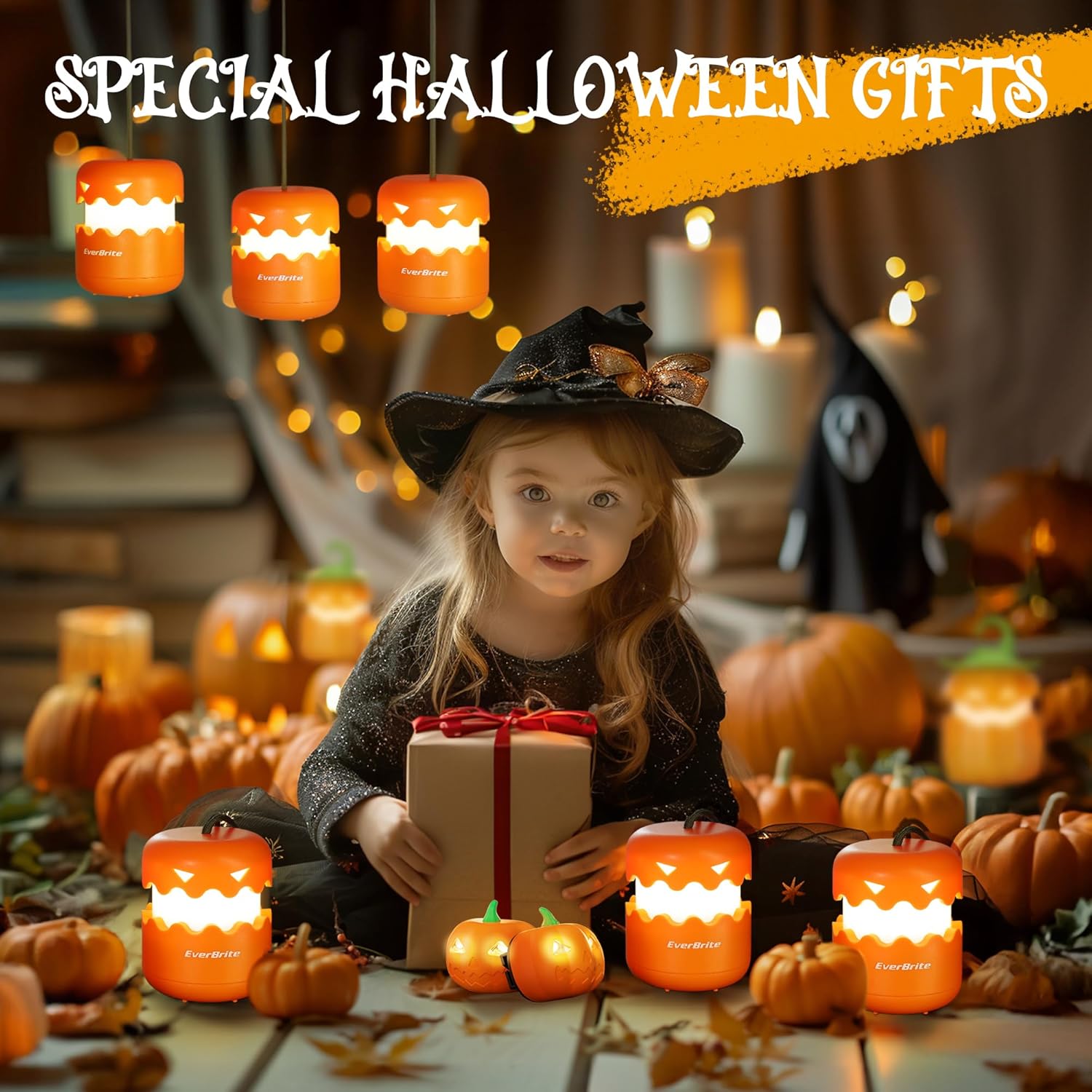 Halloween LED Lantern Headlamp Set with Motion Sensors