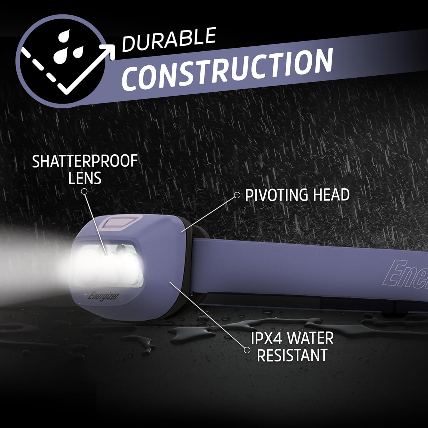 Energizer Headlamp - Bright Durable Water-Resistant