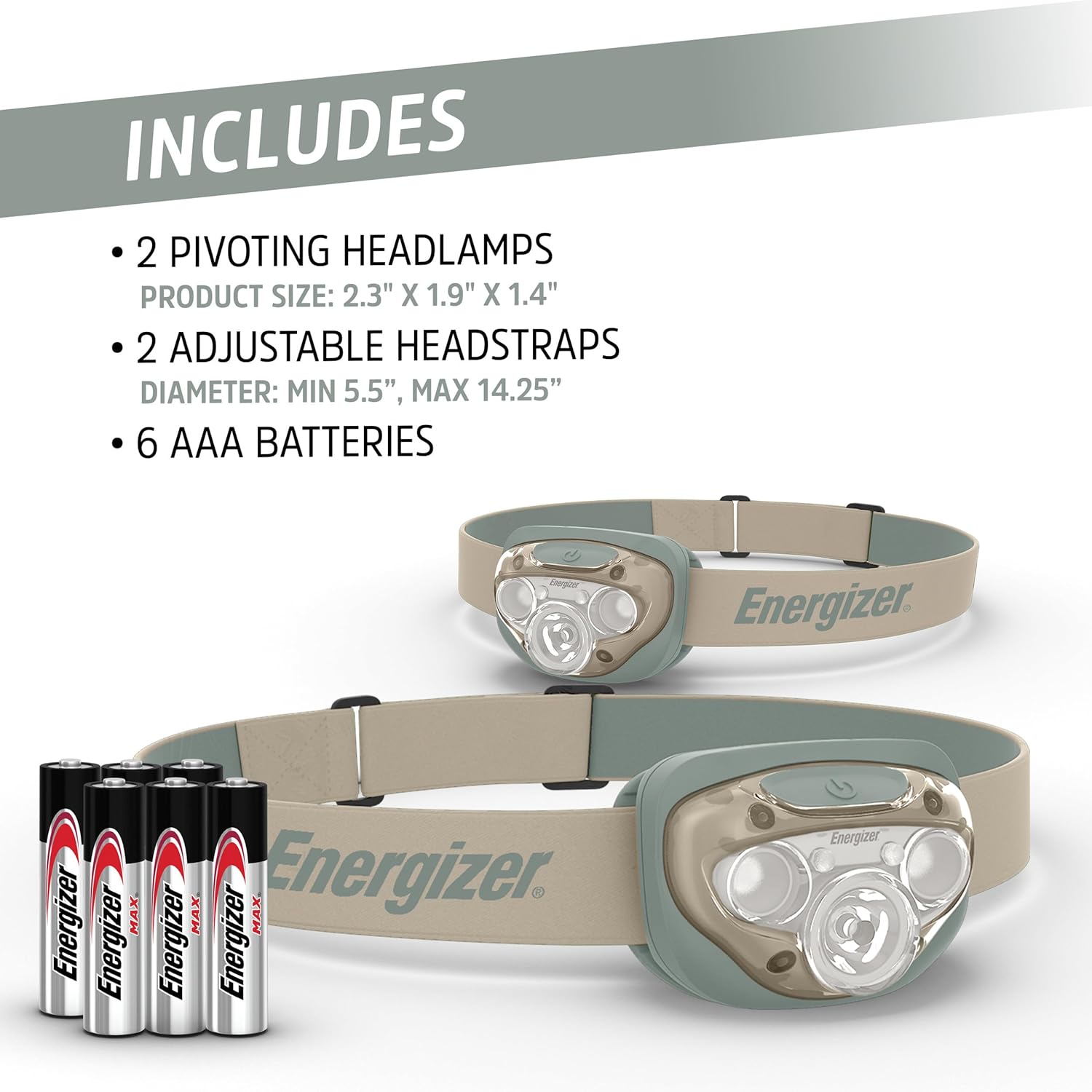 Energizer 2-Pack LED Headlamp PRO Durable Reliable Outdoor Light