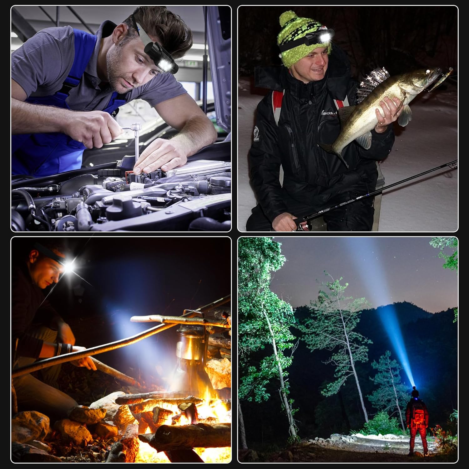 Headlamp Rechargeable 2000 Lumen IP67 Waterproof