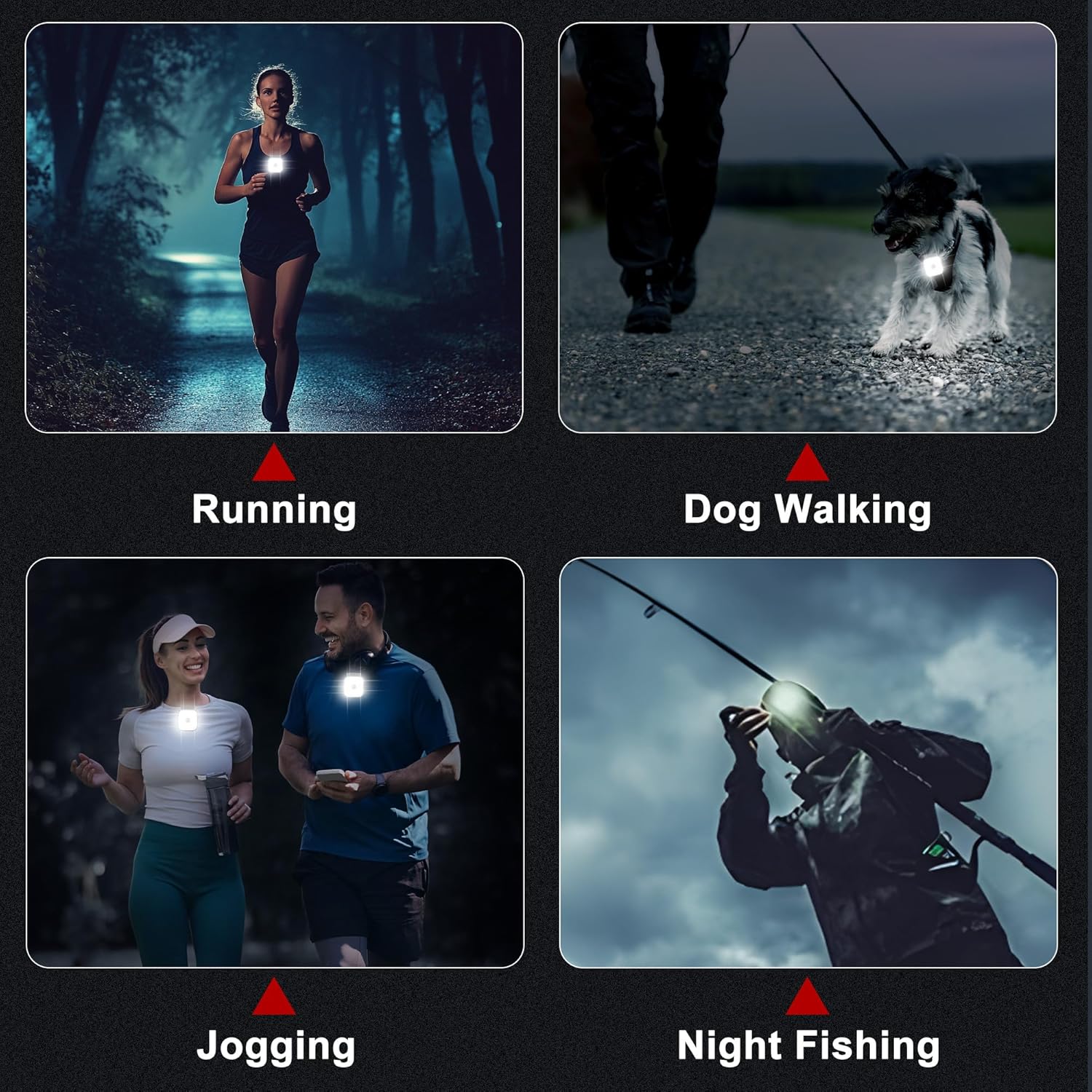 Sturdy Night Running Lights for Men Women - 12 LED Clip-On Flashlight