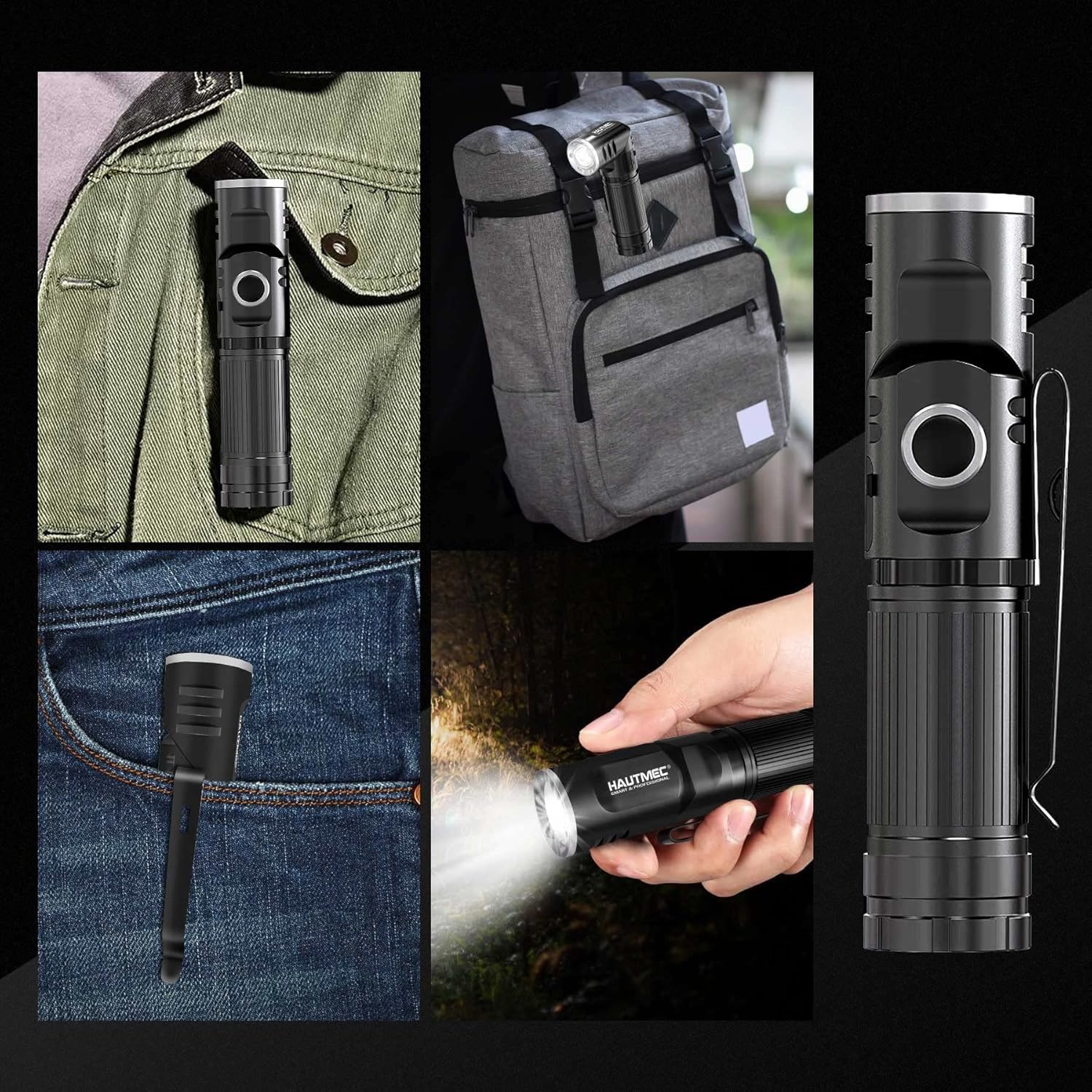HAUTMEC Rechargeable LED Flashlight