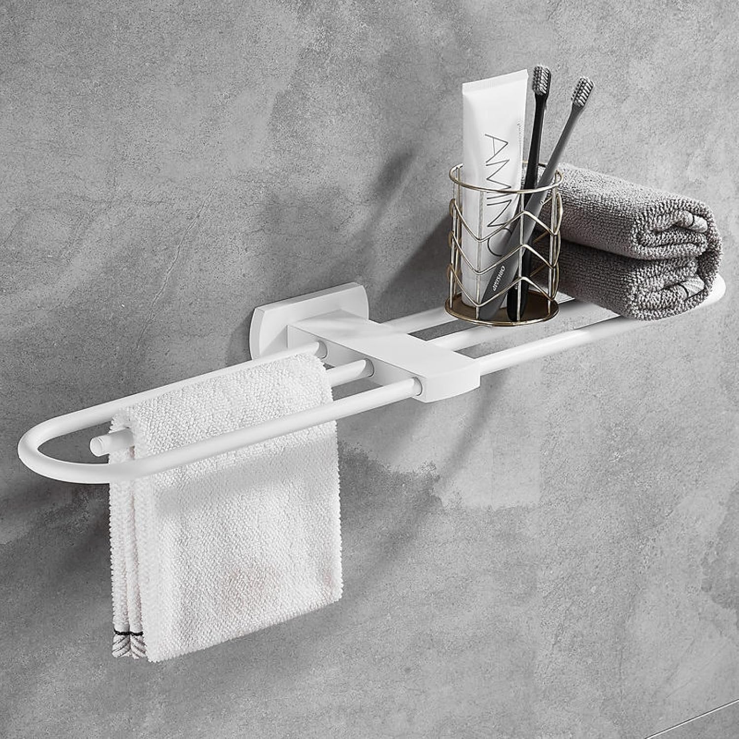 Bathrooms Elevate relieve with White Double Towel Hook Rack