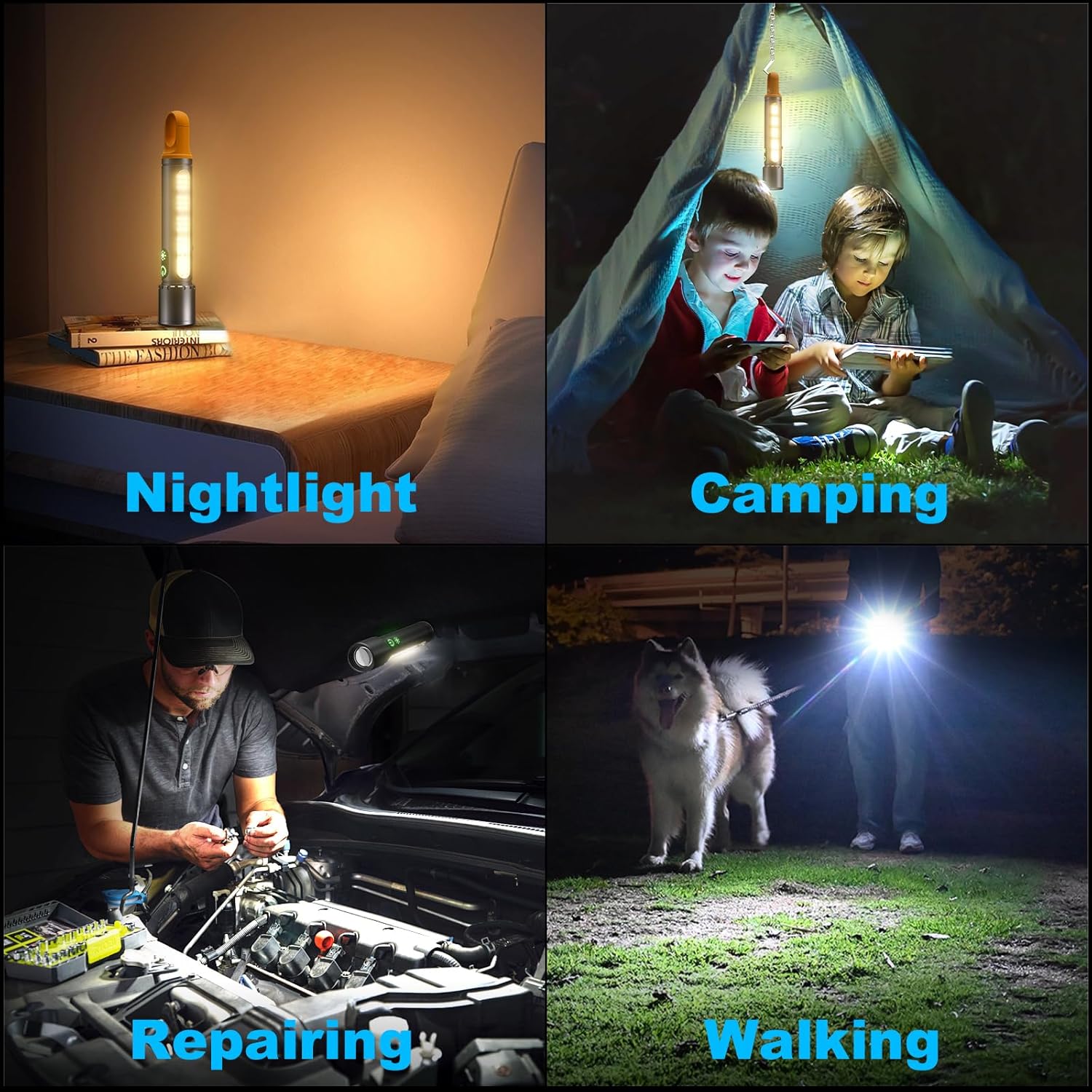 Flashlight Rechargeable LED Magnetic with 9 Modes