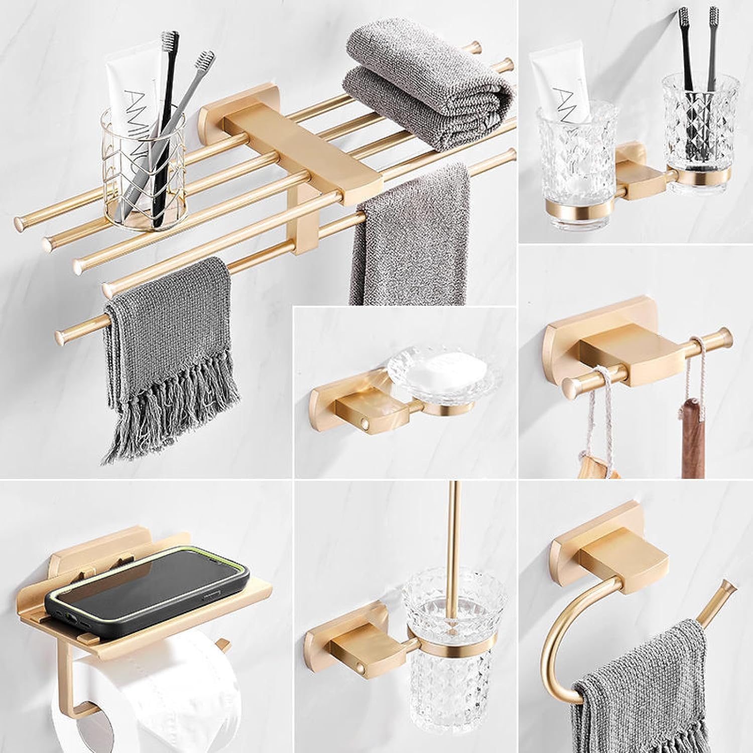 Copper-Ton Towel Rack Space-Saving Bath Towel Organizer