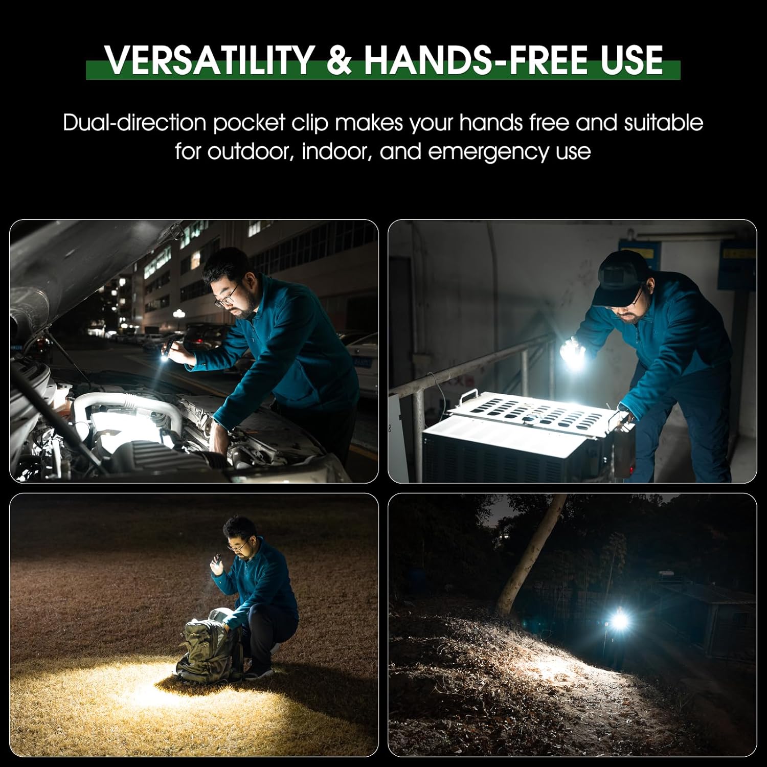 Compact Rechargeable 1200 Lumens EDC Flashlight with 4 Modes