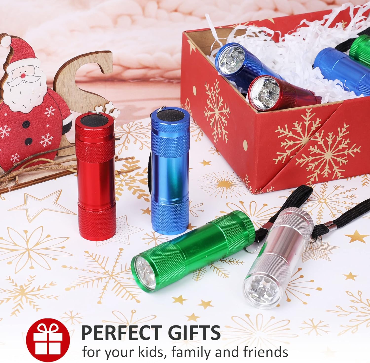 JS20-LED Aluminum Flashlight Set with Lanyard Batteries Included