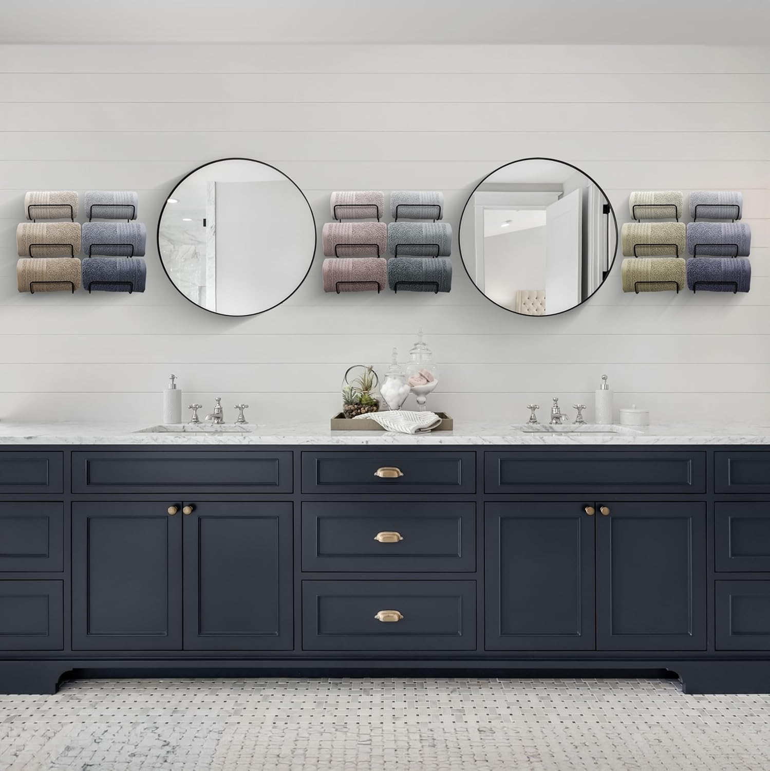 Top Choice 12-Level Bathroom Towel Rack for Wall-Mounted Organization