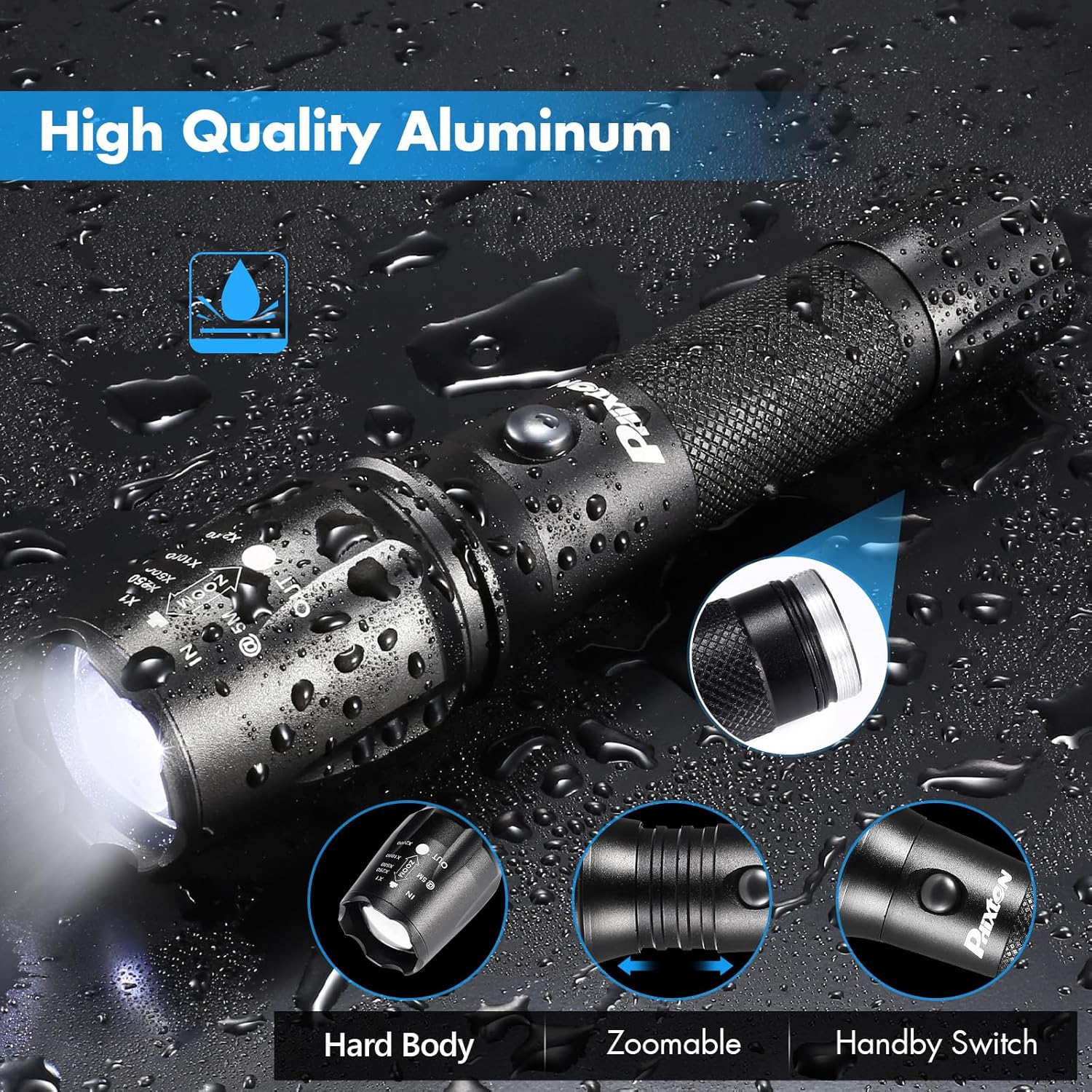 Bright Rechargeable Waterproof Emergency Flashlight