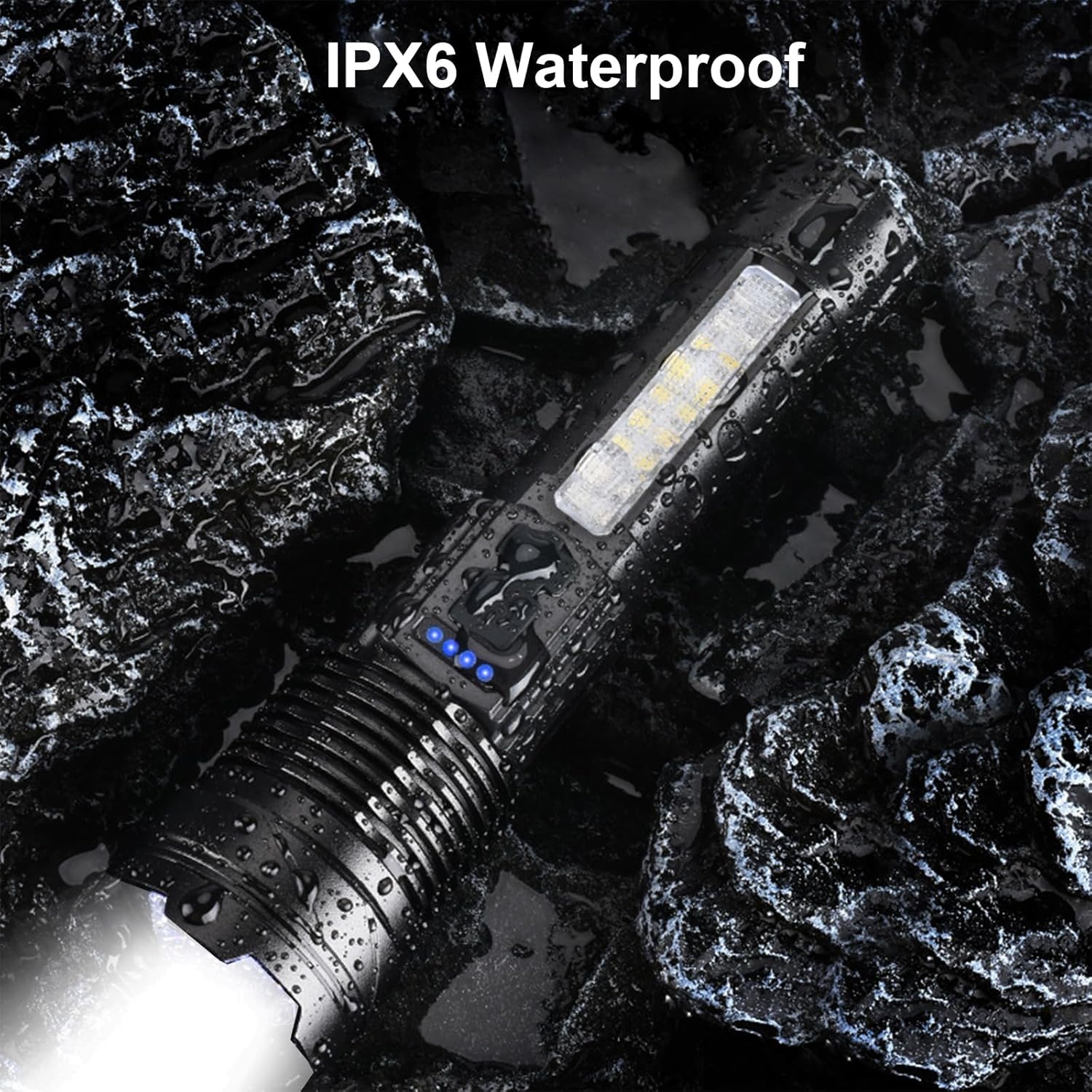 Handheld Flashlights for Tough Jobs Zoom Function 1000000 Lumens with Dual Illuminations