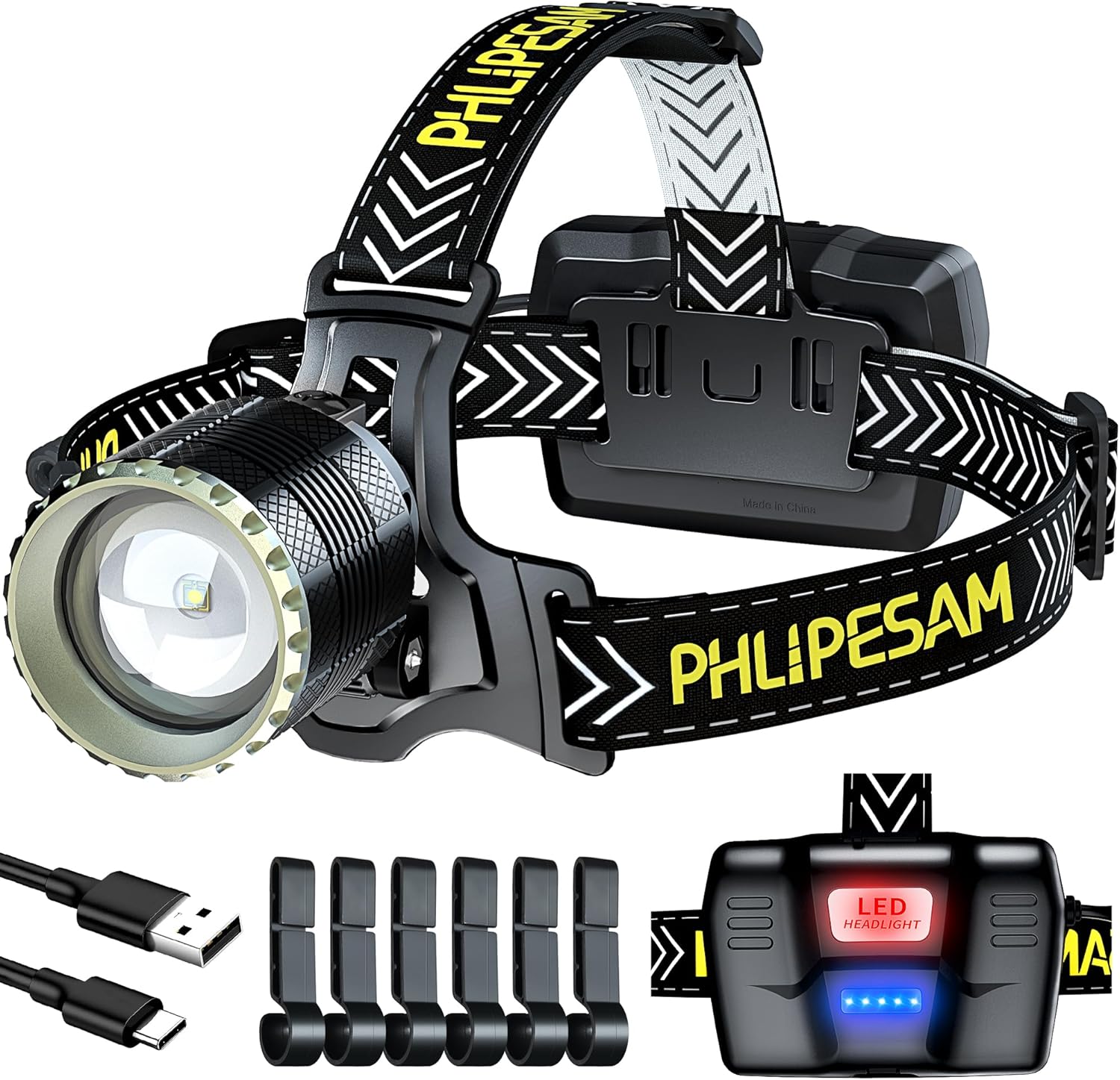 150000 Lumens Rechargeable Headlamp