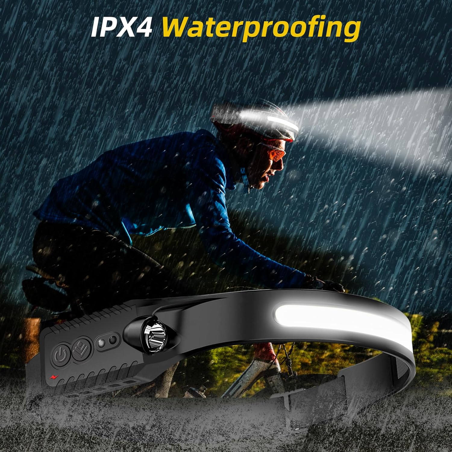 Rechargeable LED Headlamp 2-Pack 230 Wide Beam COB USB-C Charging Waterproof