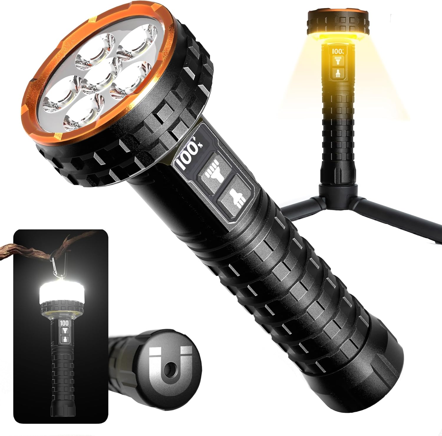 Elesall Discover 5000 Lumen Rechargeable LED Flashlight with Dual Modes