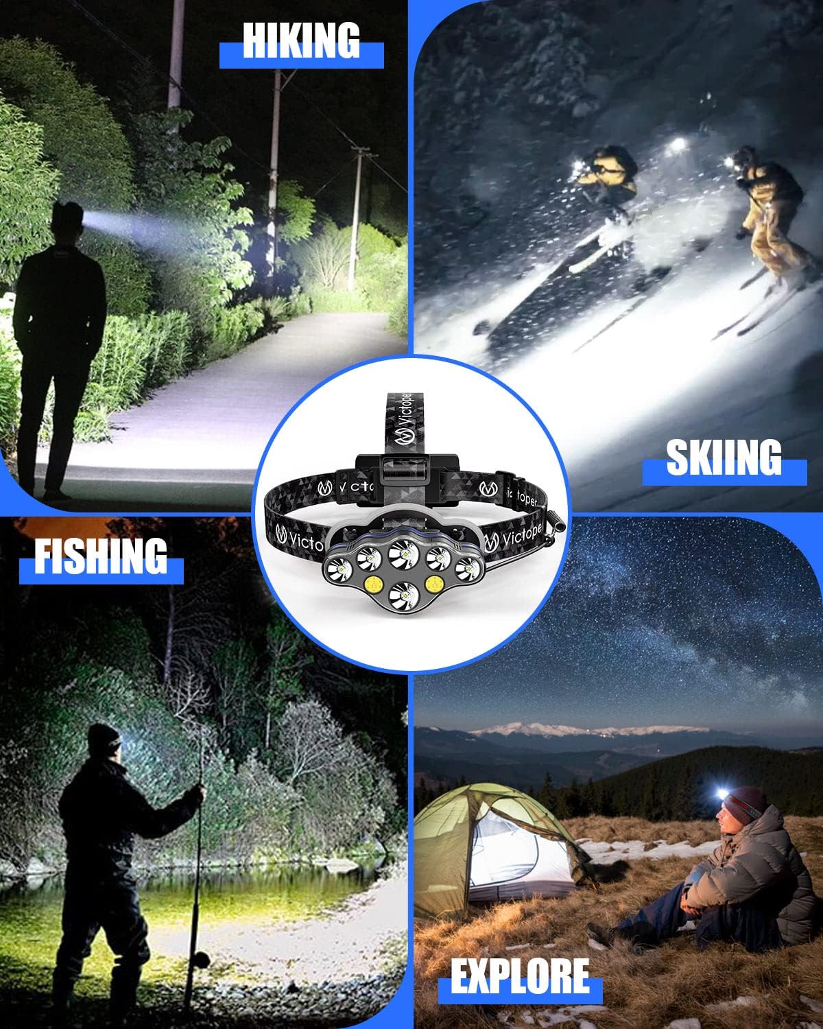 Bright Powerful Headlamp for Outdoors