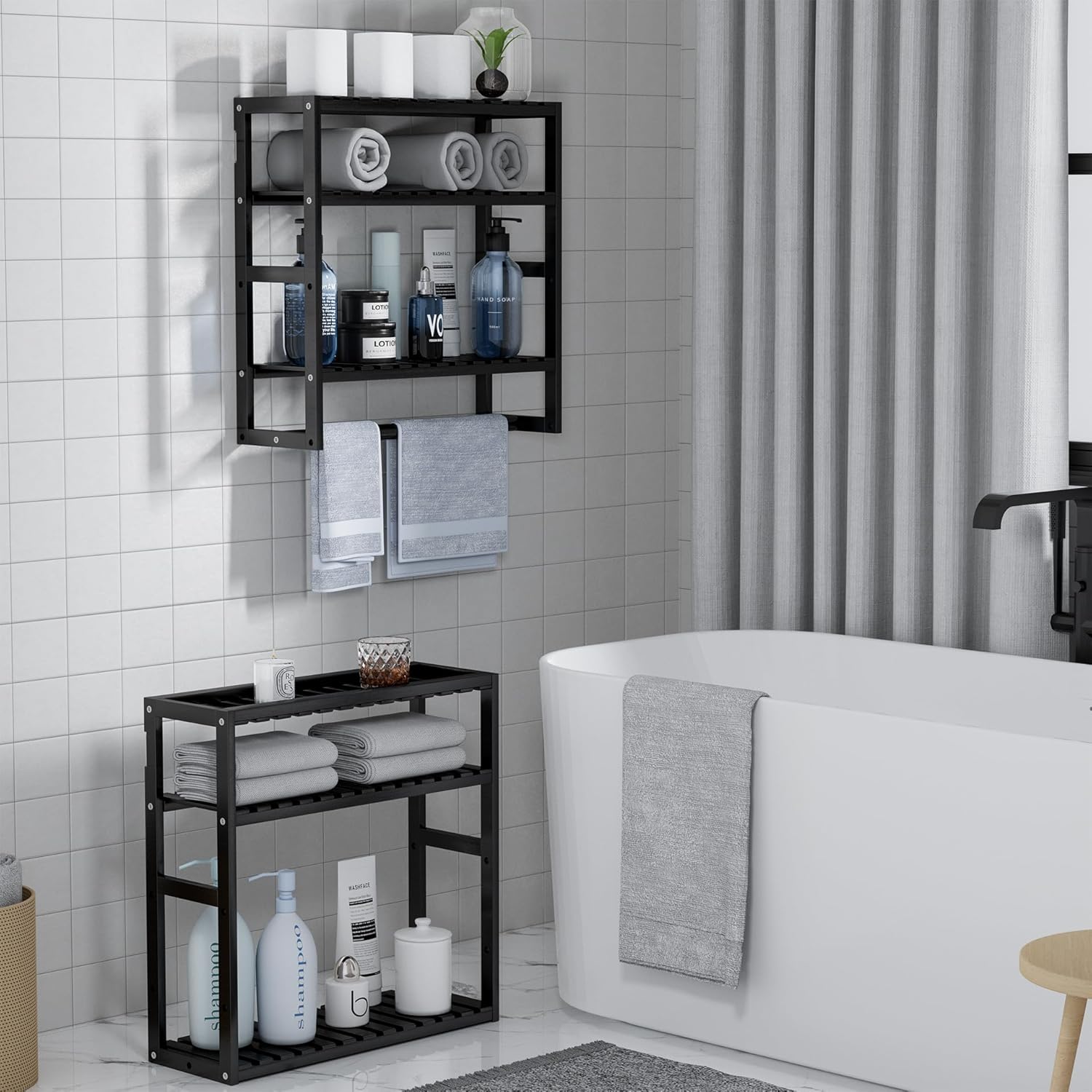 PPN Bamboo Towel Rack for Small Spaces