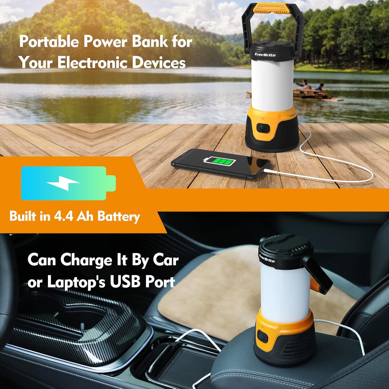 EverBrite 1000 LumensTwo-in-One Camping Lantern Headlamp Bundle
