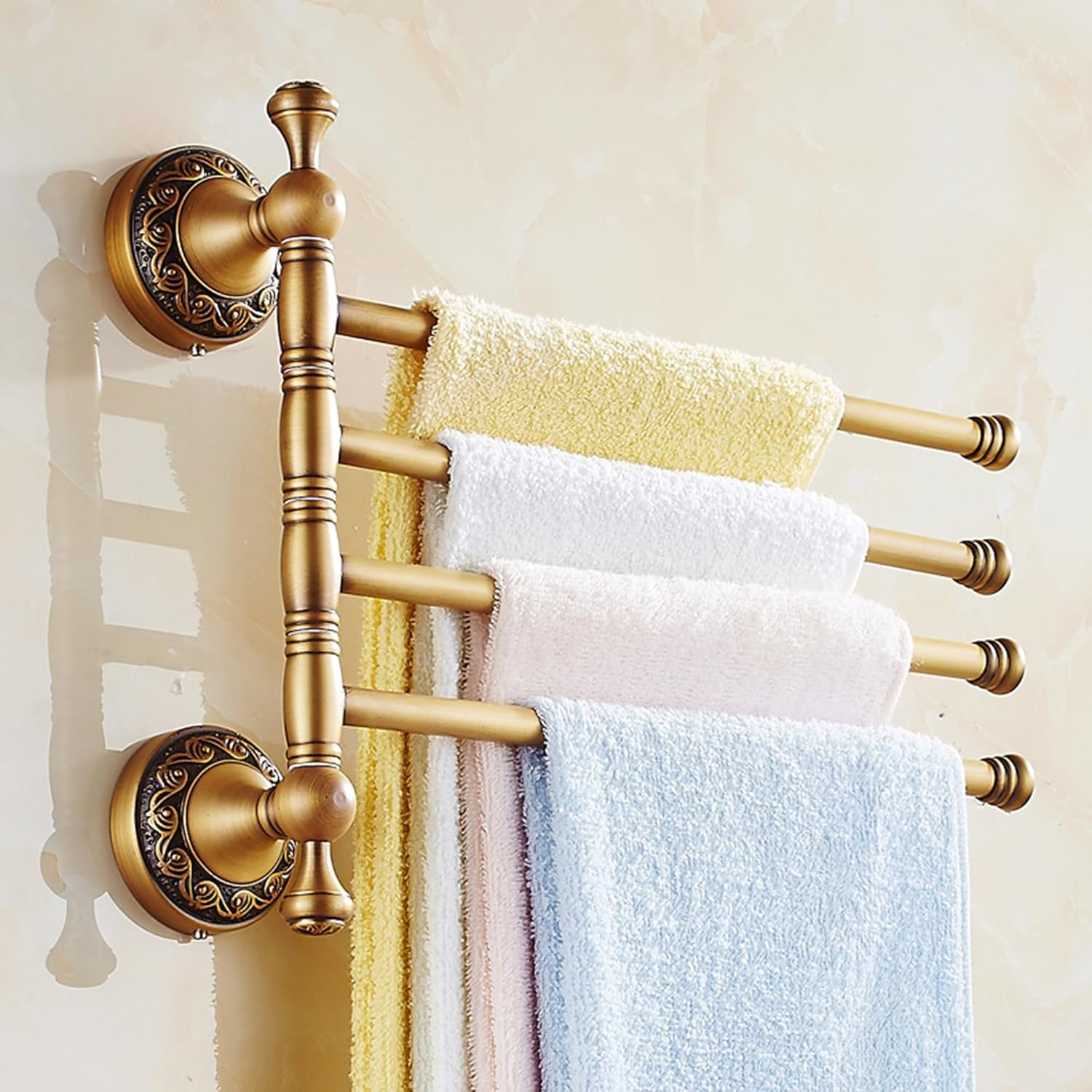 Antique Bronze Swivel Towel Rack for Bathroom Storage