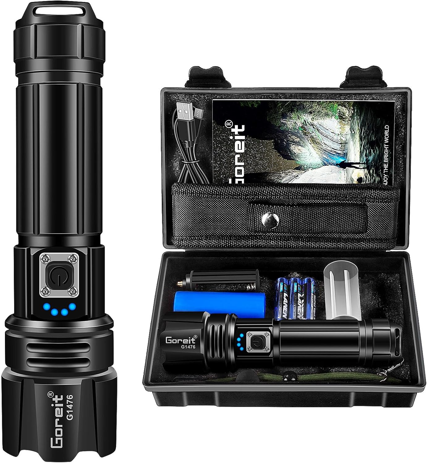 Goreit High-Luminosity Rechargeable Flashlight