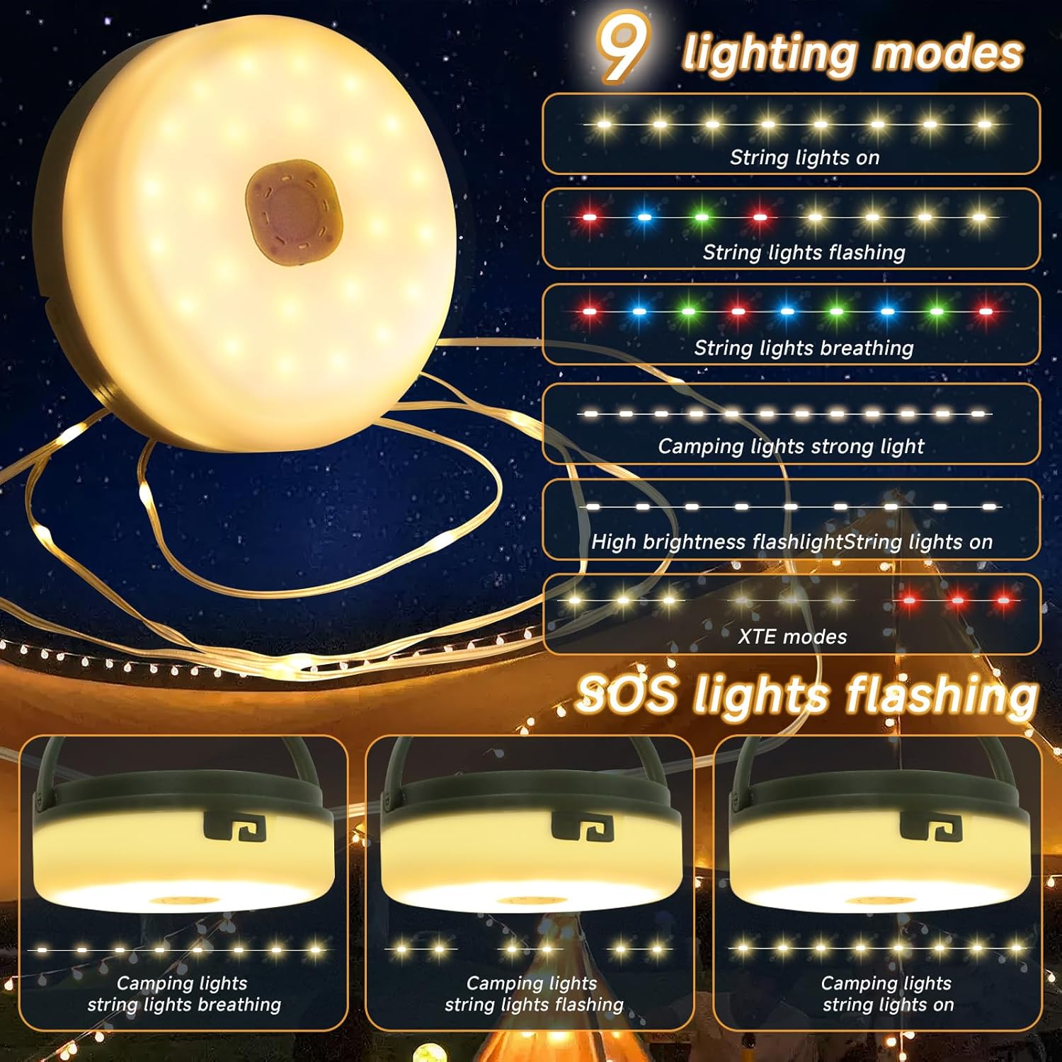 PORTABLE OUTDOUR CAMPING LIGHTS
