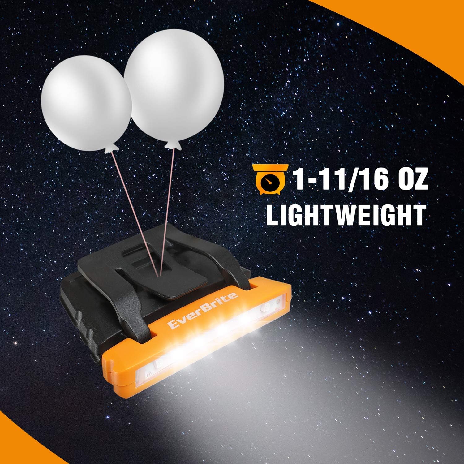 EverBrite 2-Pack Rechargeable Hat Lights Waterproof Pivoting