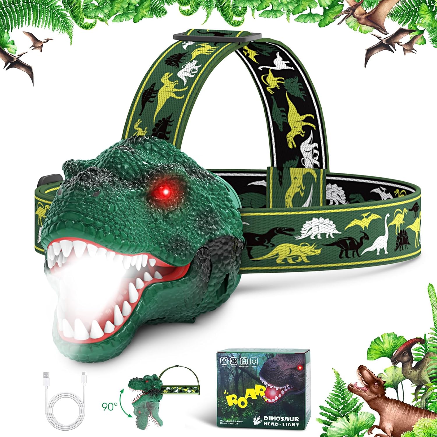 Dysaim T-Rex Headlamp for Kids