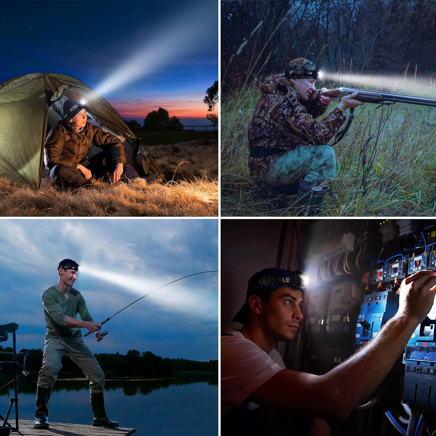 Sturdy 2-Piece LED Headlamp for Camping Hiking