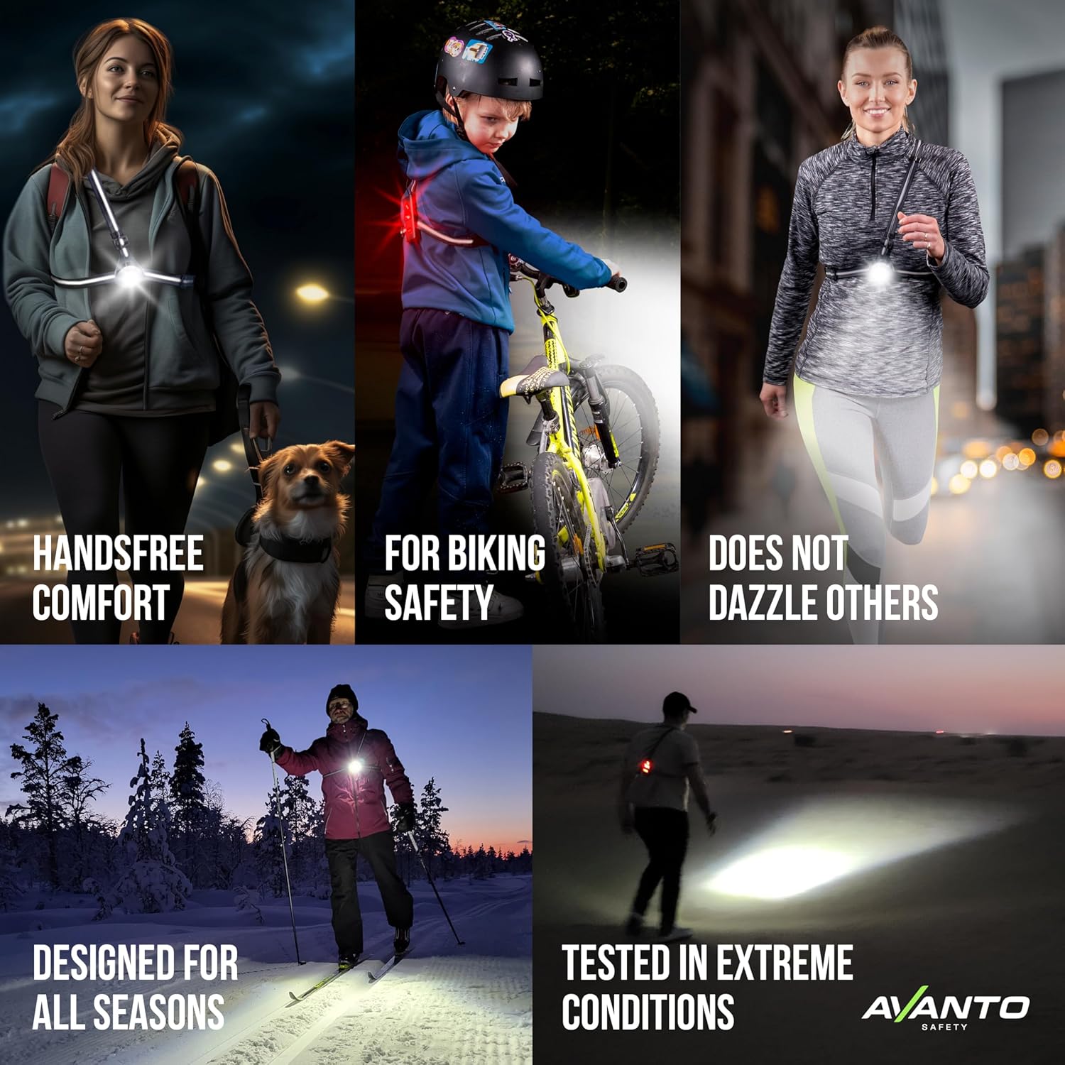 Unbeatable Safety AVANTO SOLX1 Pro Chest Light Stay Visible in All Conditions