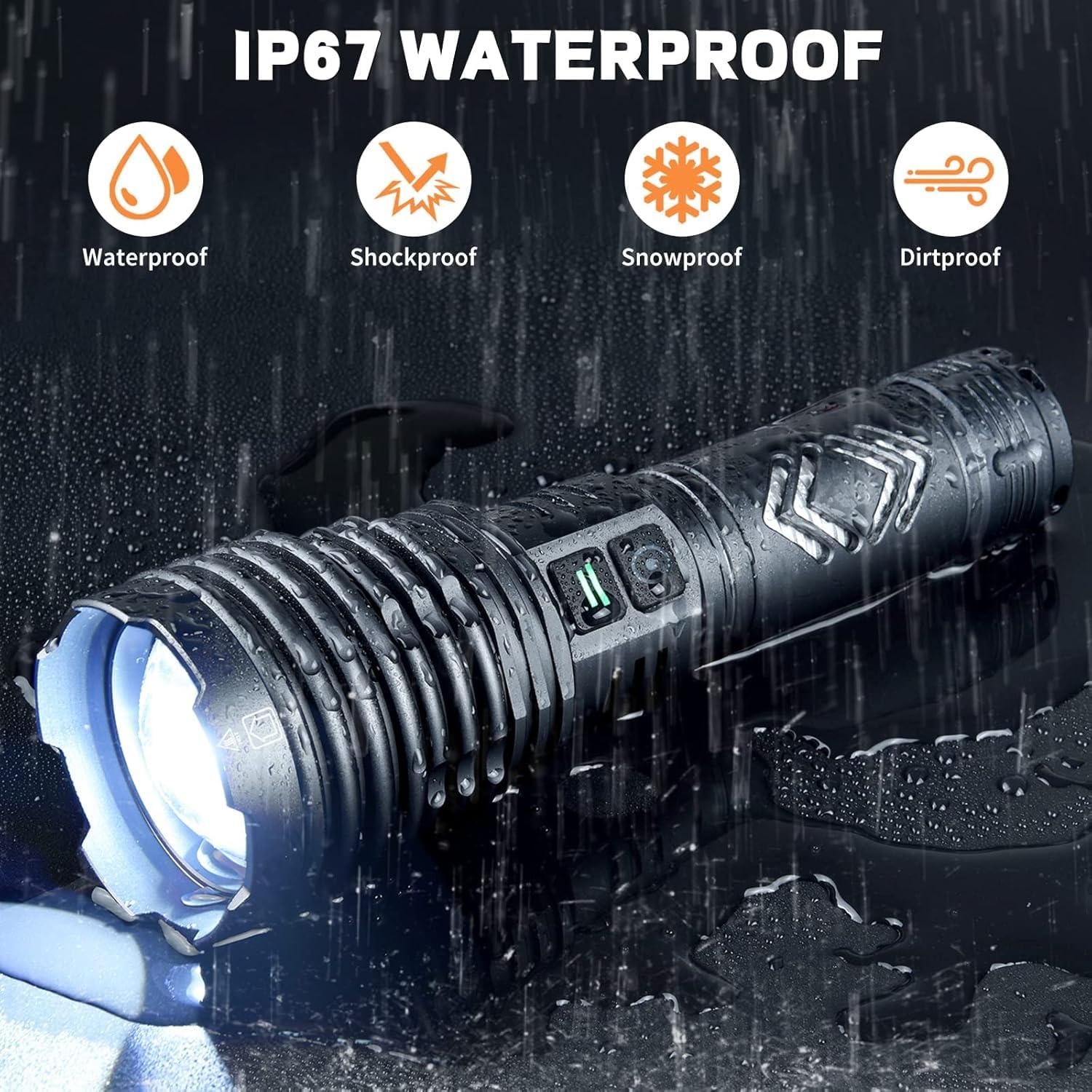 BaibianBrightest Rechargeable Flashlight with 1500000 LUMENS
