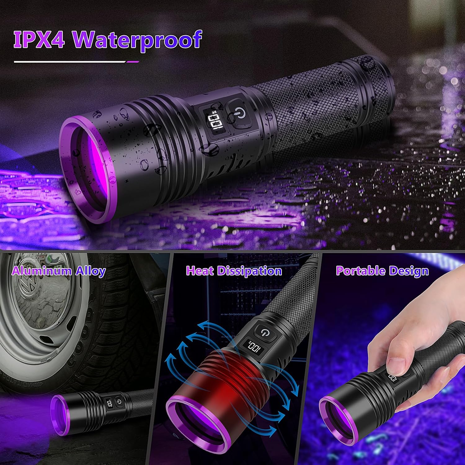 Powerful 365NM UV Flashlight for Pet Urine Scorpion Detection