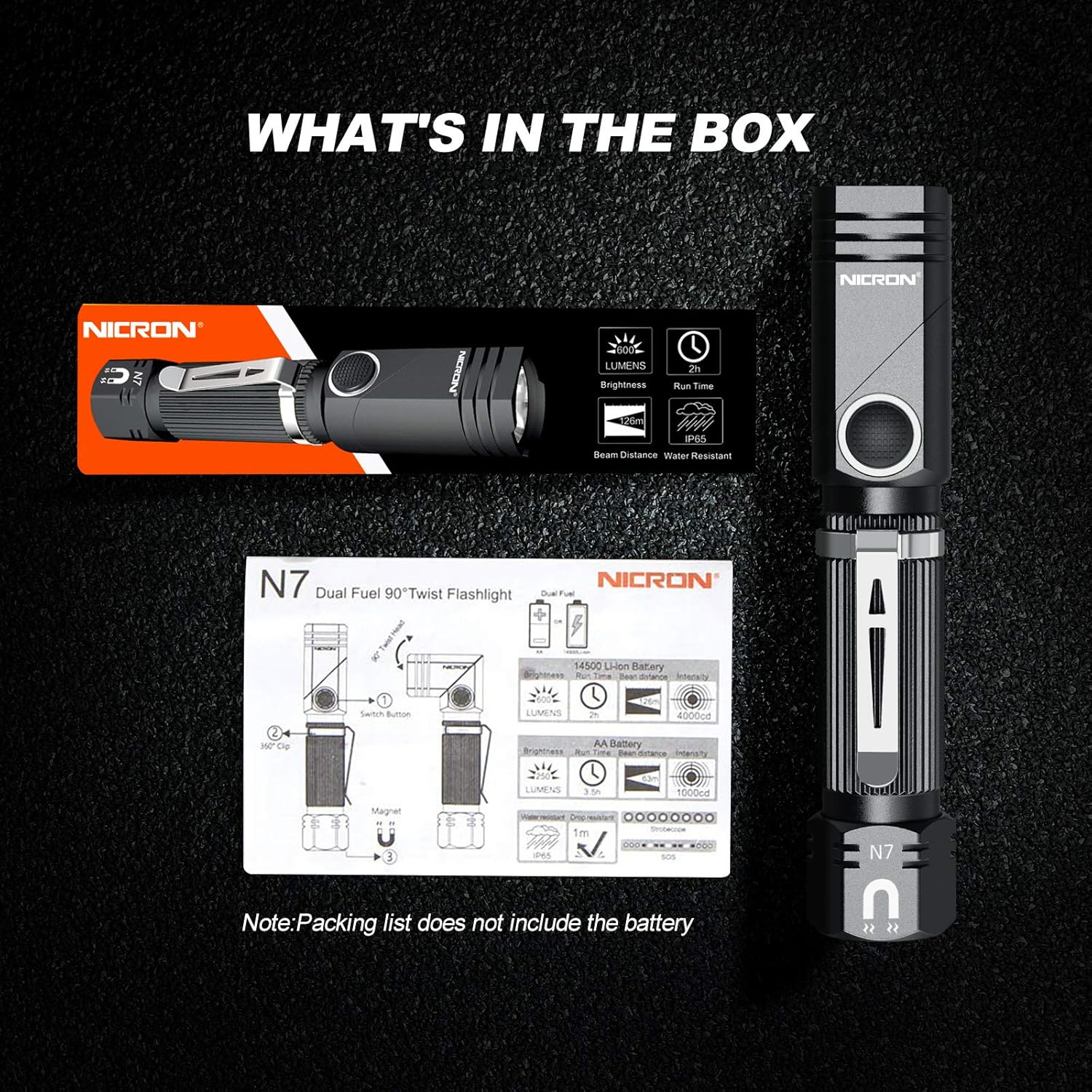 Tactical flashlight N7 600 lumens