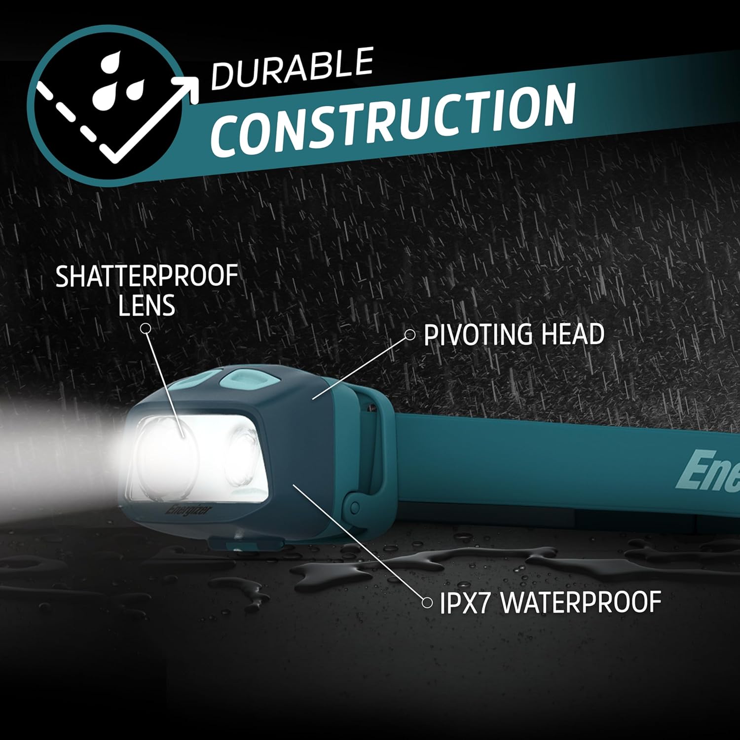 Energizer Headerlamp - 3W 500 Lumens IPX7 Waterproof