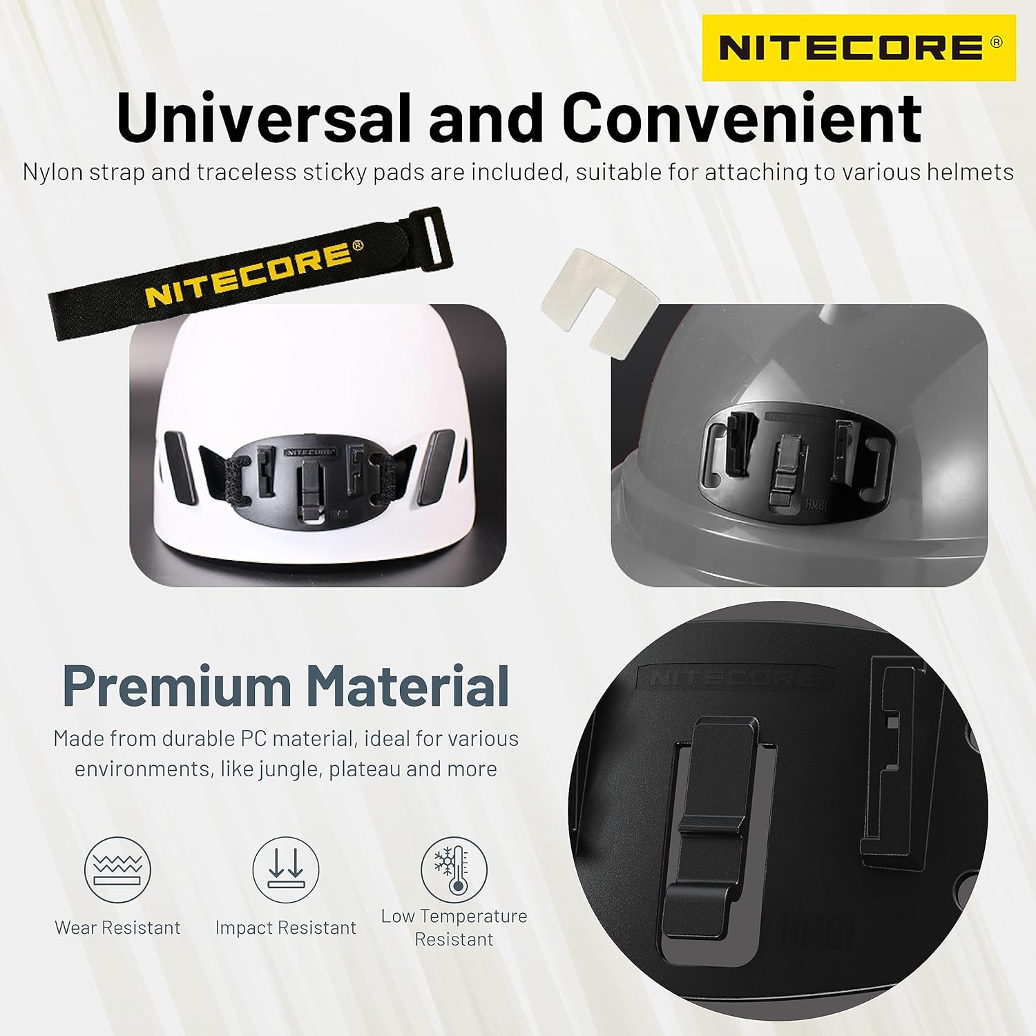 Nitecore HLB40HMB1 Headlamp Bracket Set - Durable Universal Design