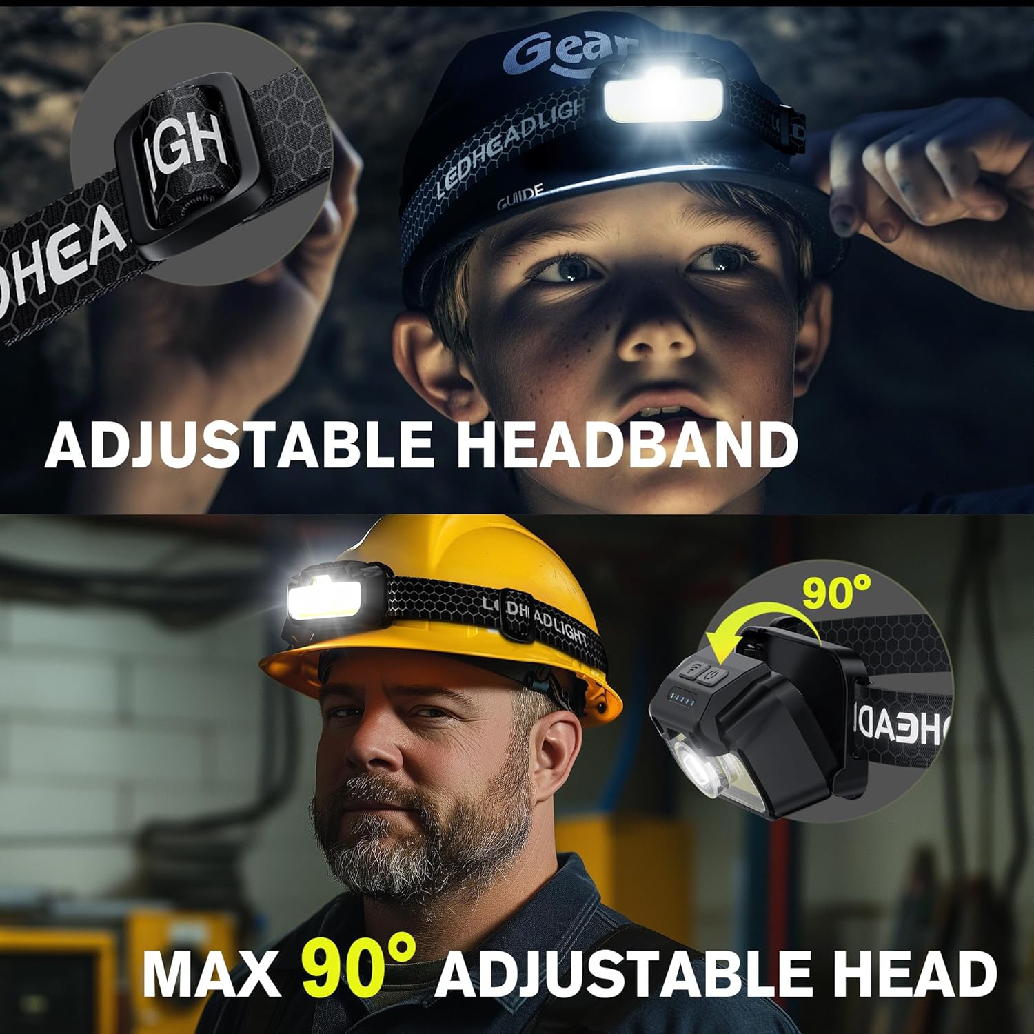 Favorlite Rechargeable Headlamp for Hiking Camping