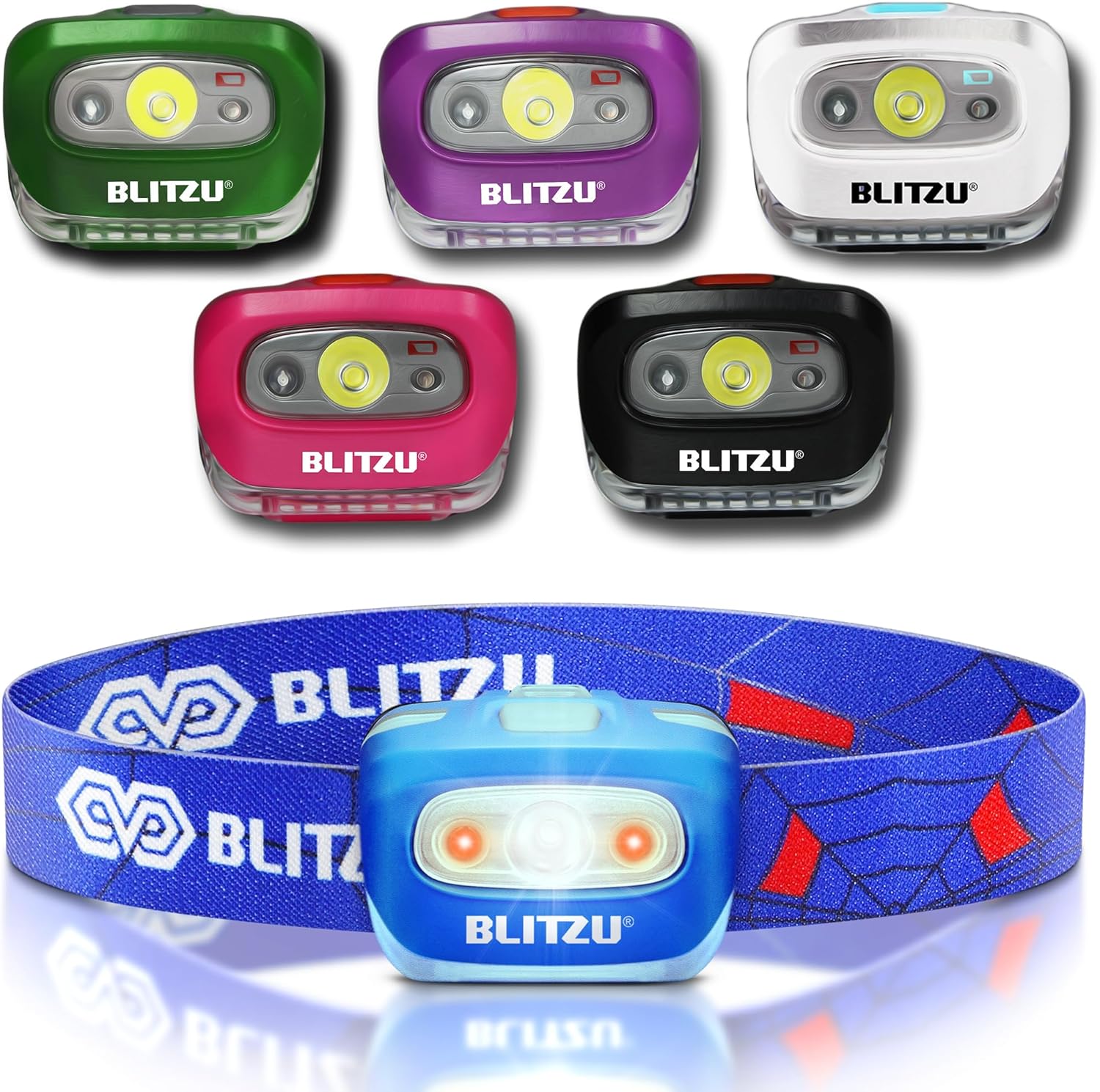 BLITZU Hands-Free Headlamp 165 Lumen Adjustable Modes Waterproof Bright