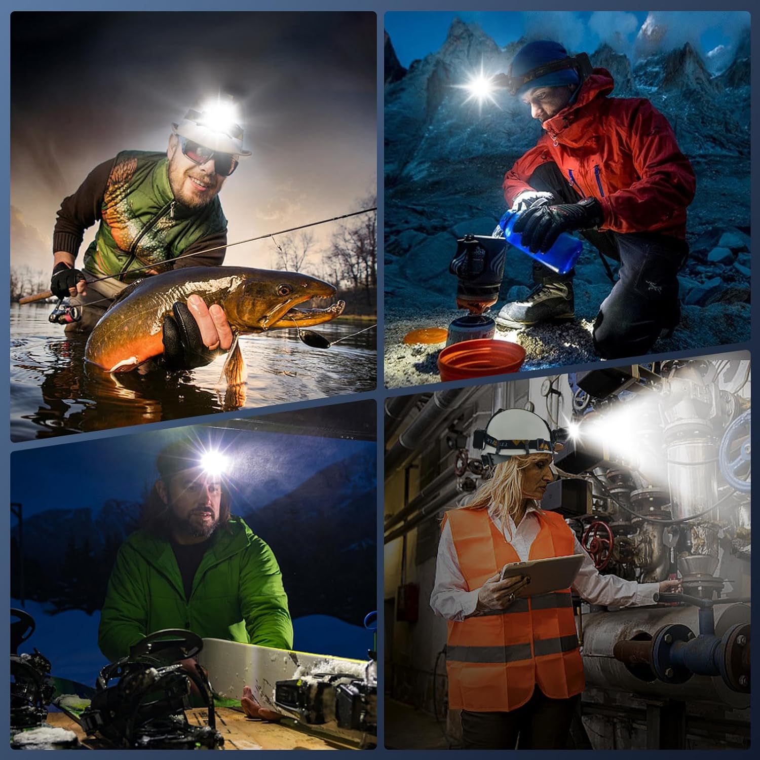 Adjustable Waterproof Headlamp for Camping Hiking