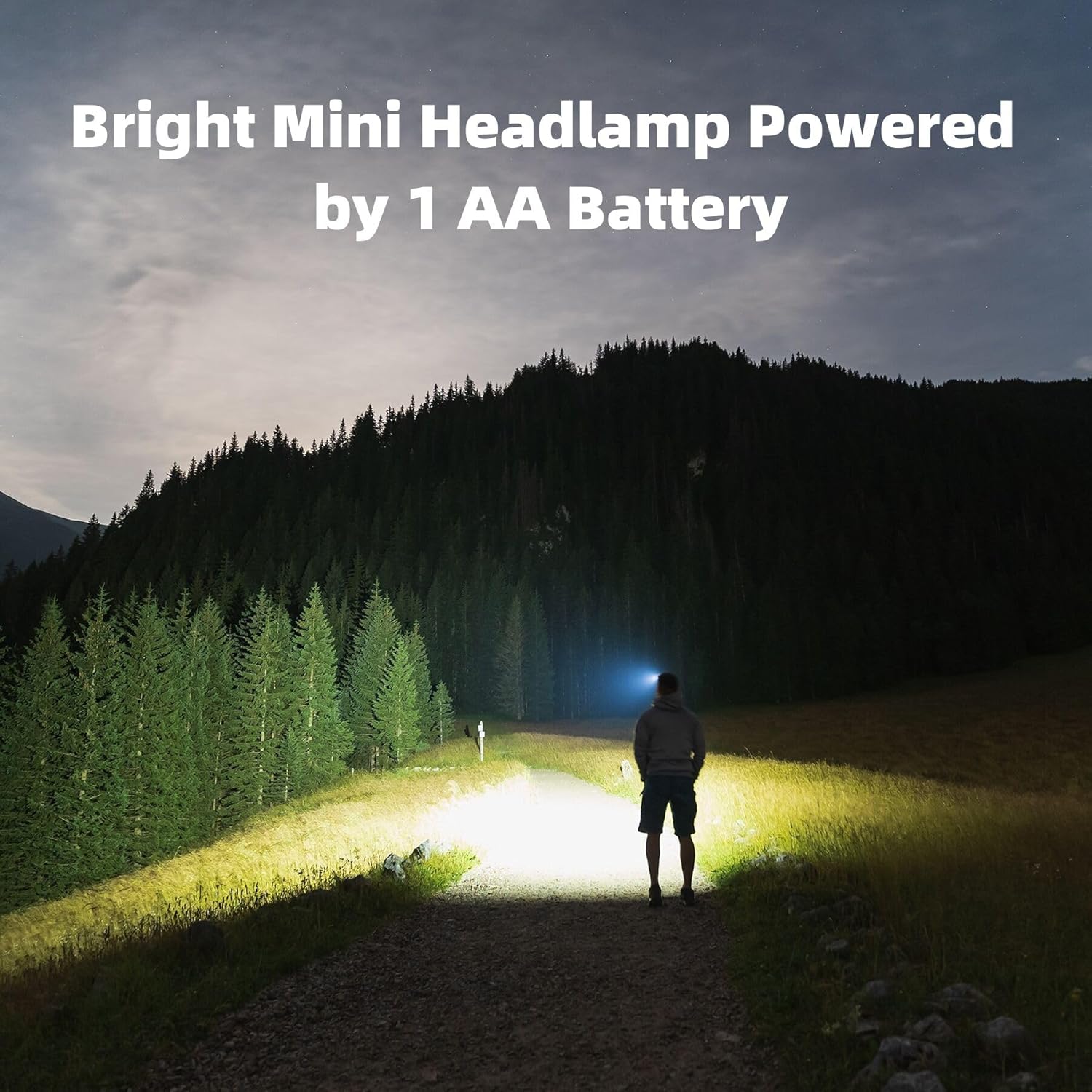 COSOOS Mini LED Headlamp Flashlight with Carrying Case - Lightweight Waterproof No AA Battery
