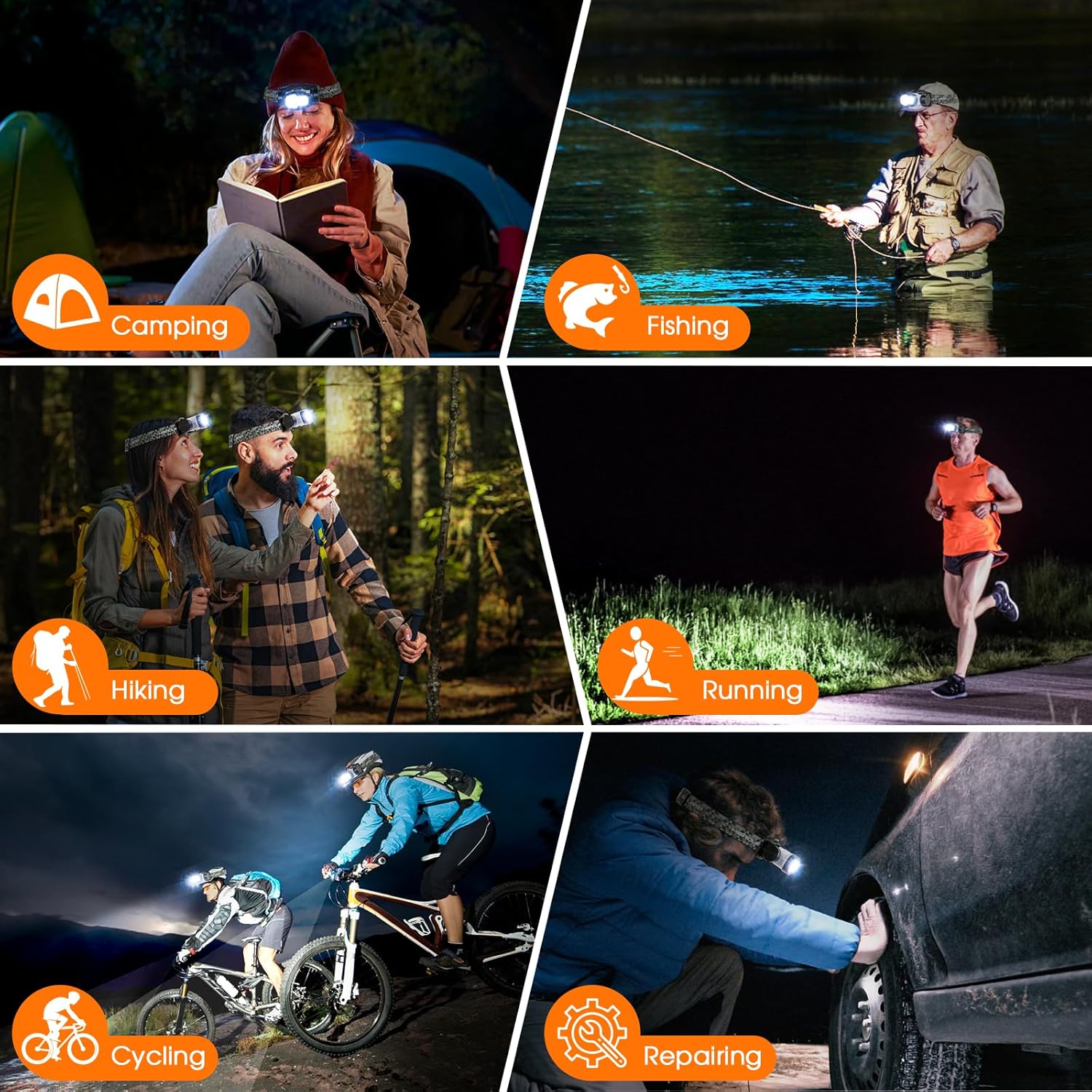 Rechargeable LED Headlamp with 9 Modes Eco-Friendly Durable