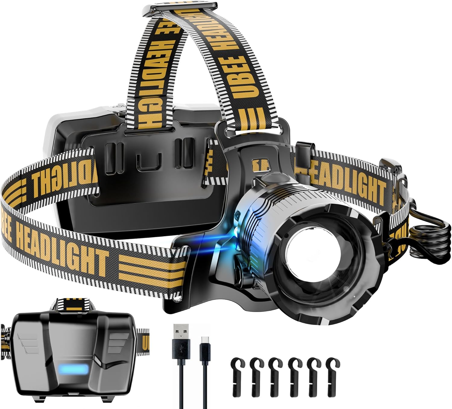 UBEE Rechargeable Headlamp Brightest Most Reliable