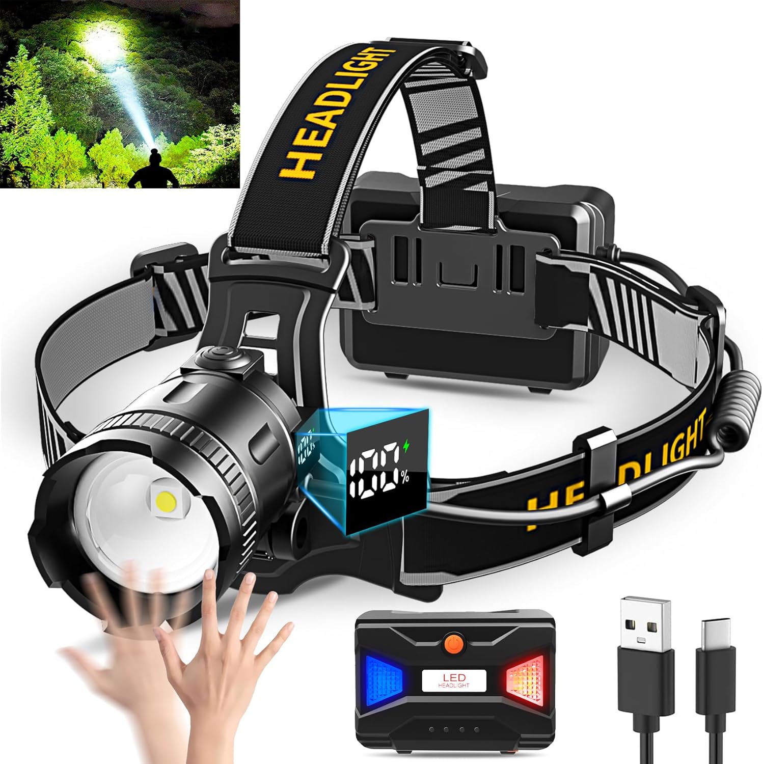 Bright Motion-Activated LED Headlamp