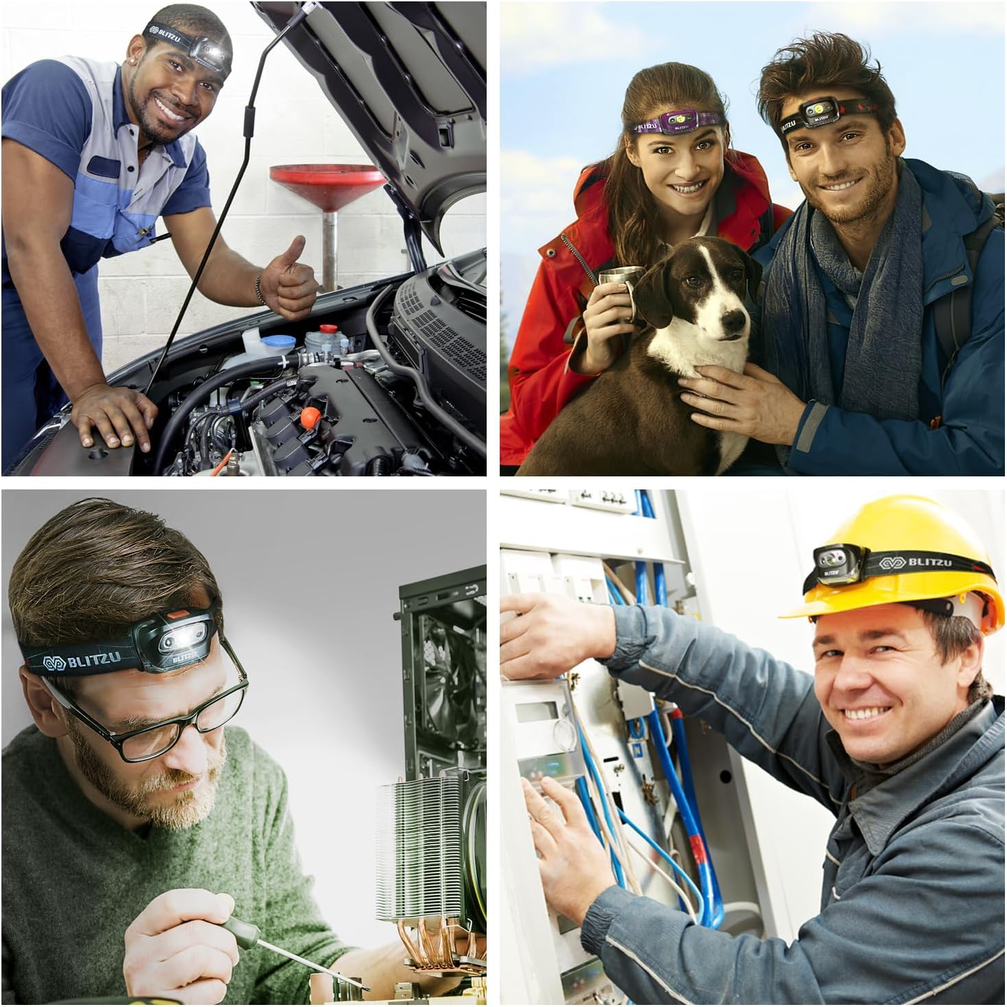 BLITZU Hands-Free Headlamp 165 Lumen Adjustable Modes Waterproof Bright