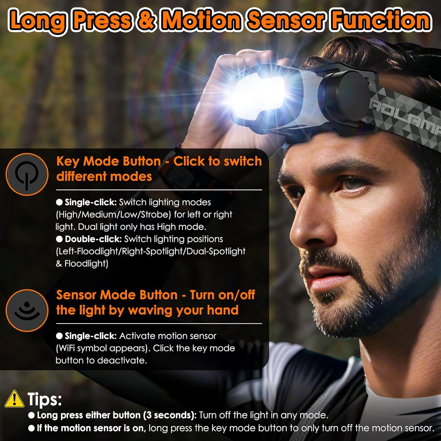 Rechargeable LED Headlamp with 9 Modes Eco-Friendly Durable