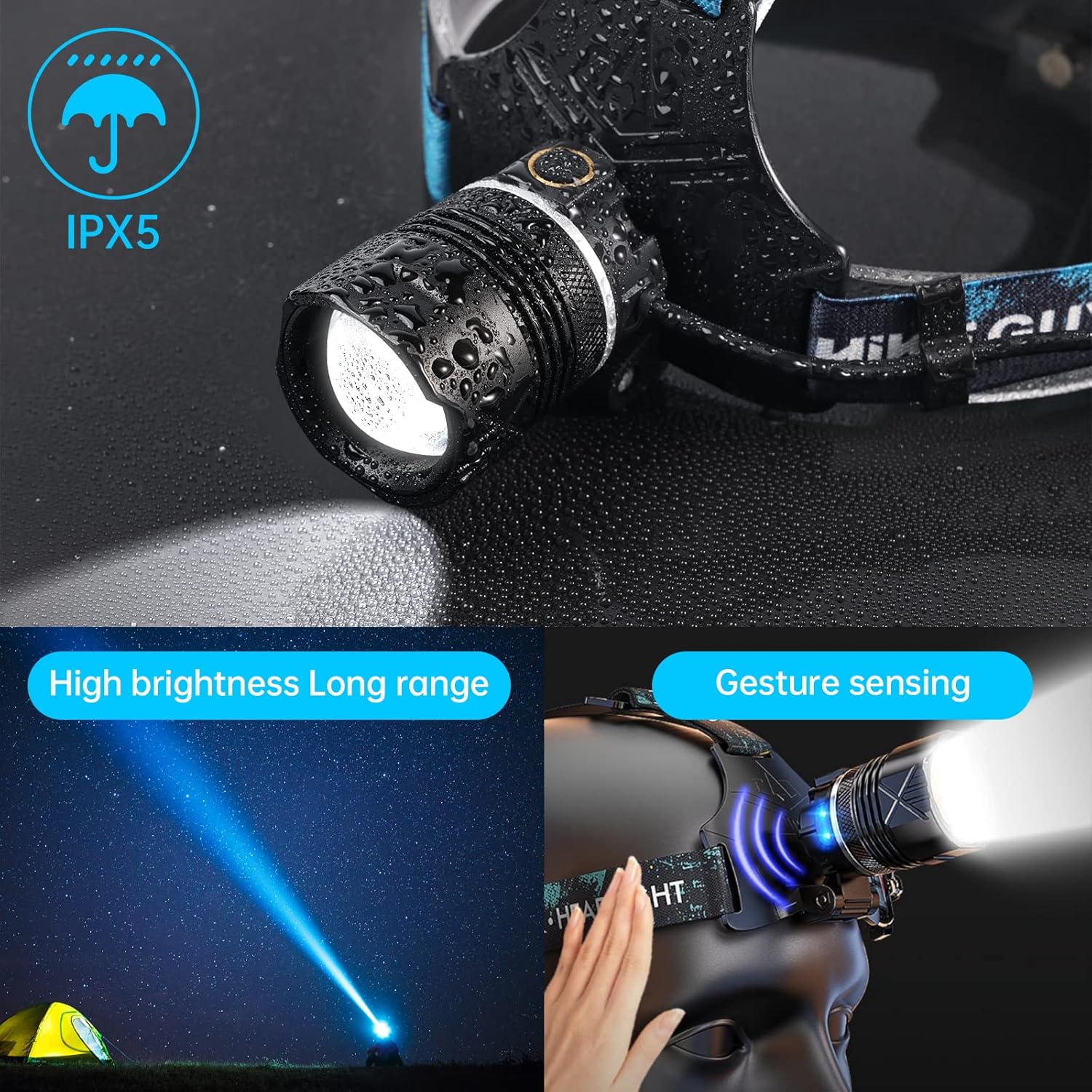 Ndeplis 90000 Lumens LED Headlamp Rechargeable Waterproof