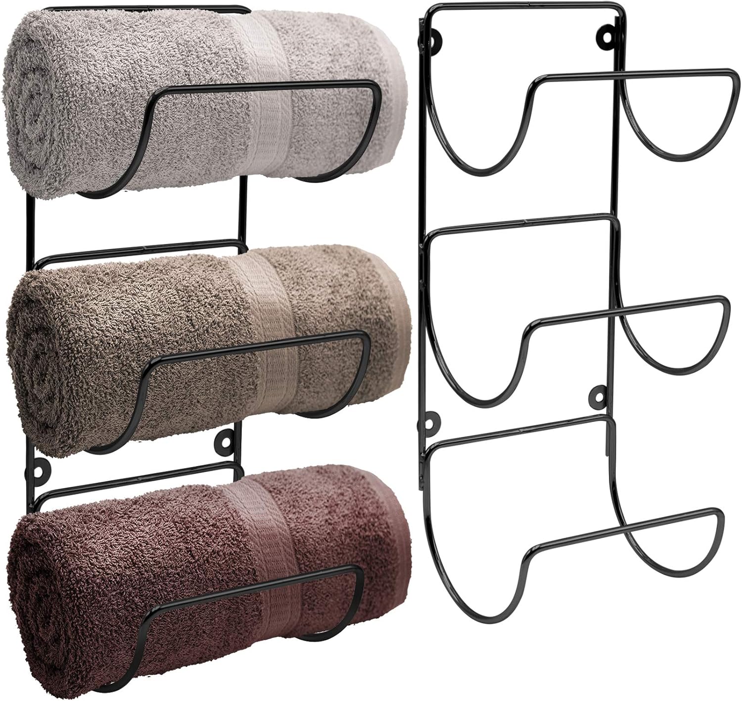 Sorbus 6-Level Towel Rack - Black Set of 2