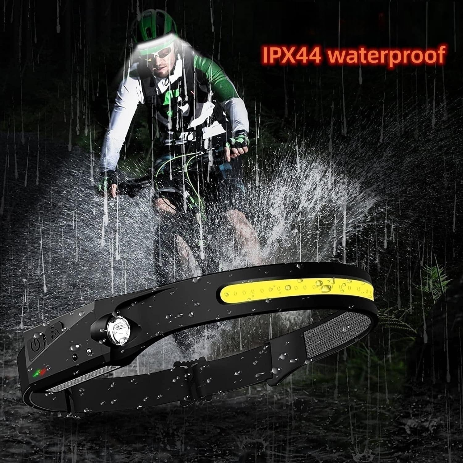 230 Degree 5Mode Hands Free Rechargeable LED Headlamp for Camping Running